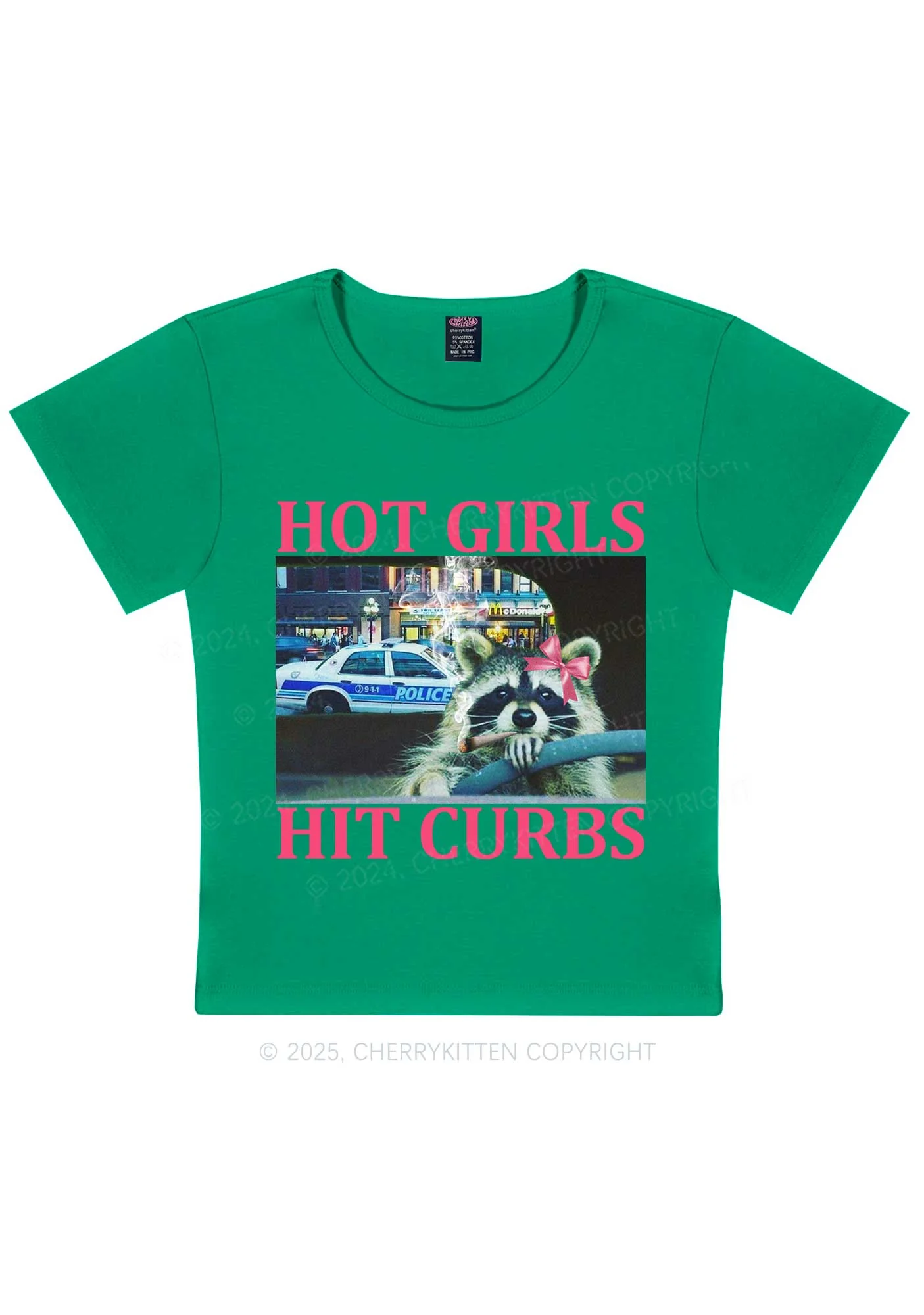 Hot Girls Hit Curbs Y2K Baby Tee Cherrykitten - Image 11