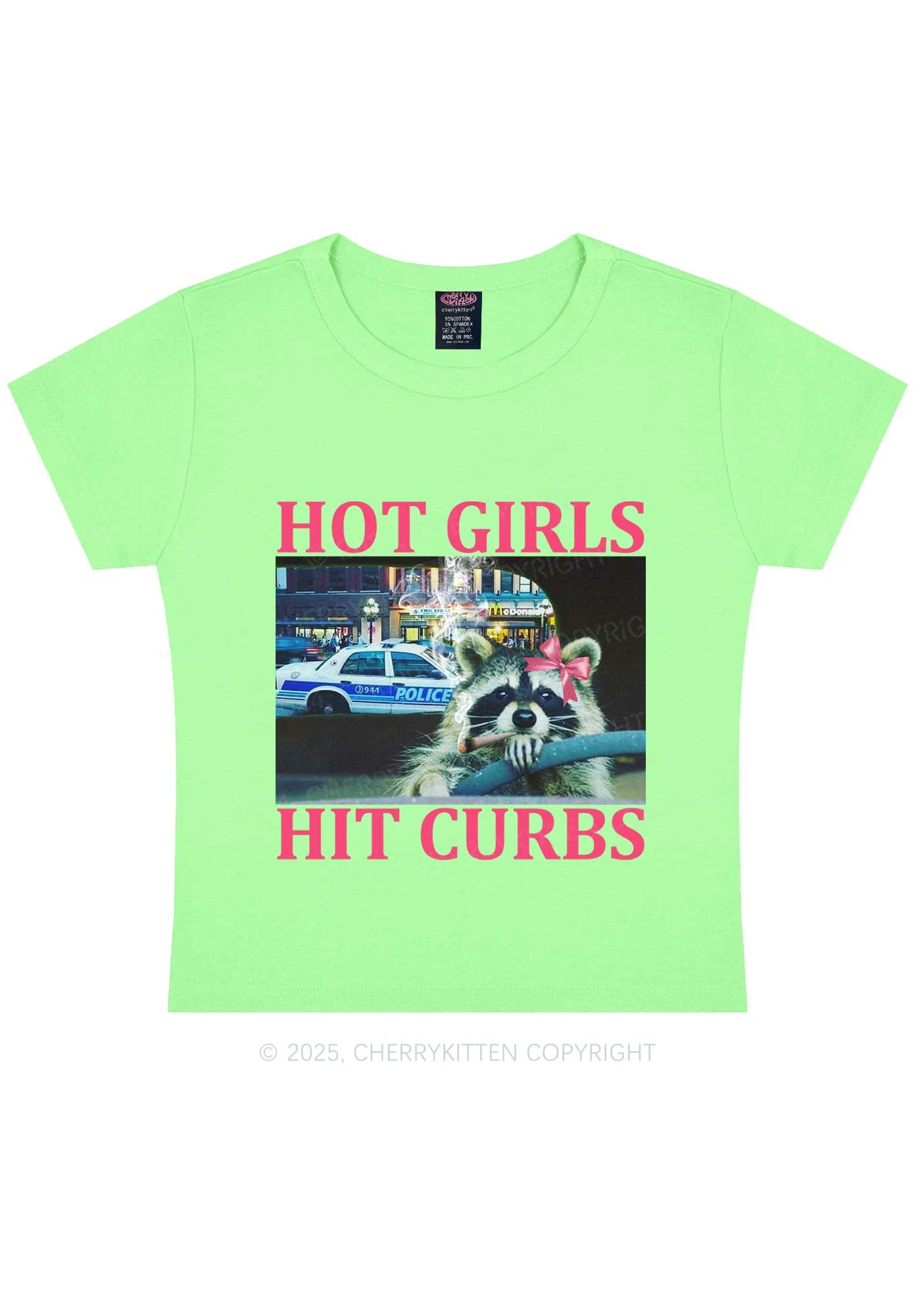 Hot Girls Hit Curbs Y2K Baby Tee Cherrykitten - Image 12