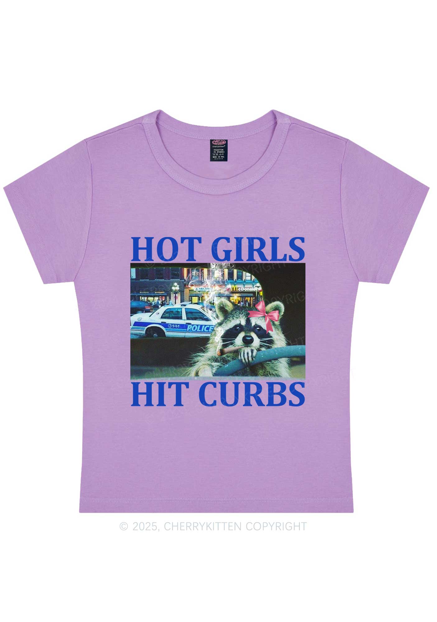 Hot Girls Hit Curbs Y2K Baby Tee Cherrykitten - Image 6