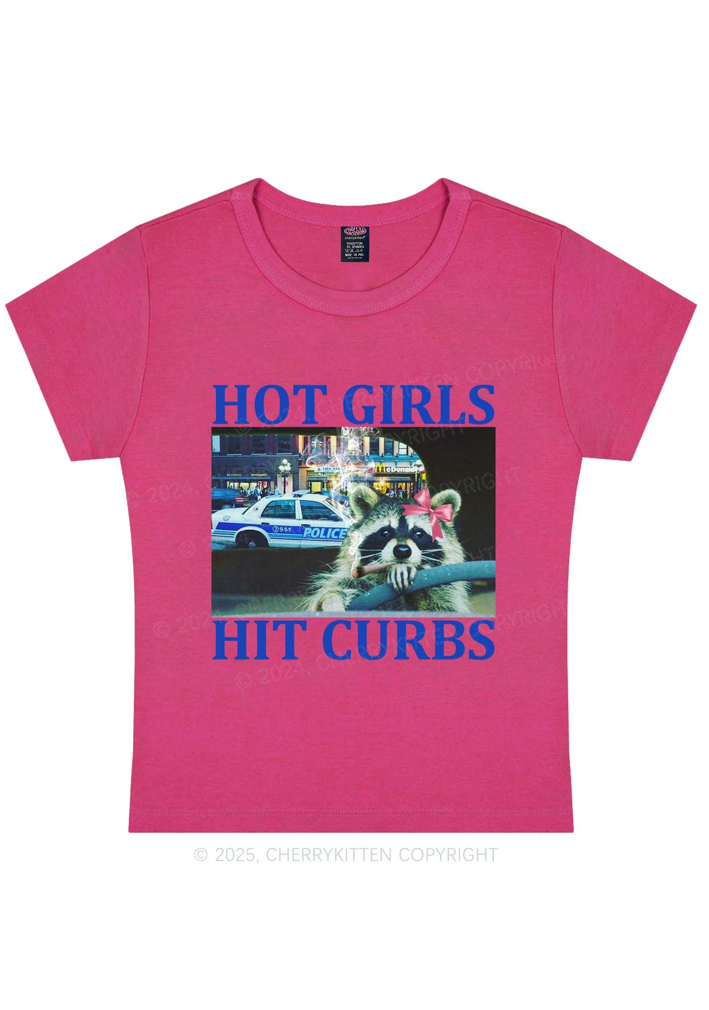Hot Girls Hit Curbs Y2K Baby Tee Cherrykitten - Image 7