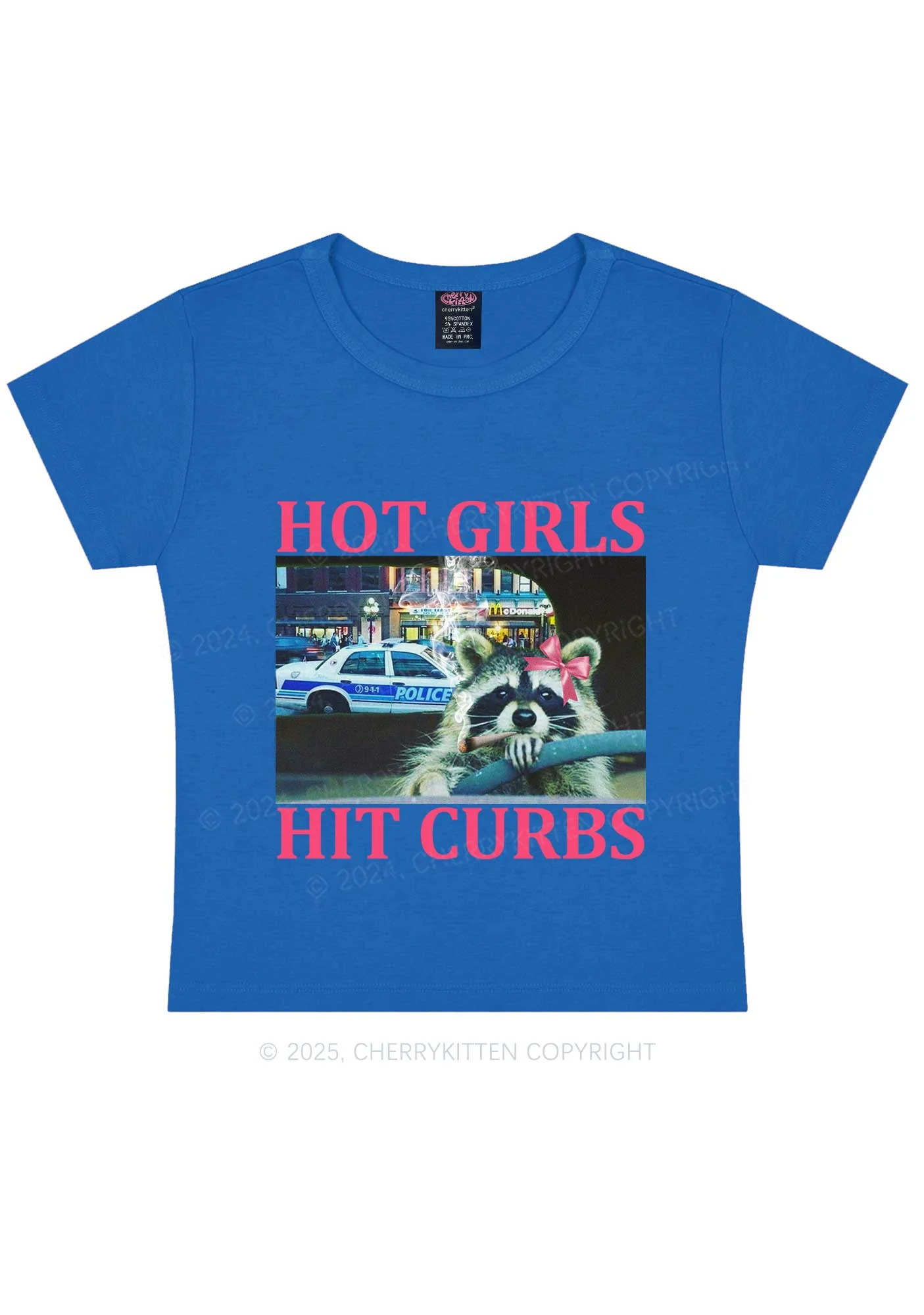Hot Girls Hit Curbs Y2K Baby Tee Cherrykitten - Image 9