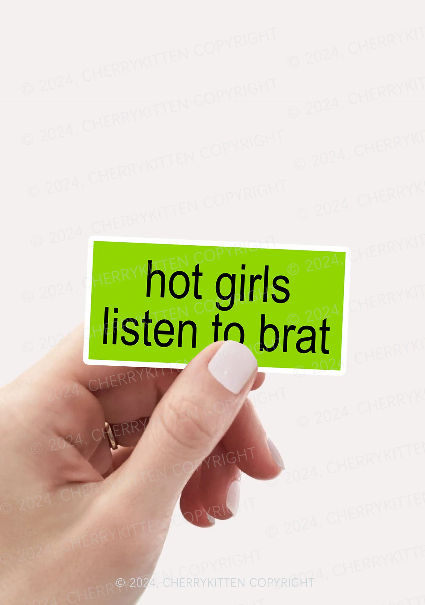 Hot Girls Listen To Brat 1Pc Y2K Sticker Cherrykitten - Image 2