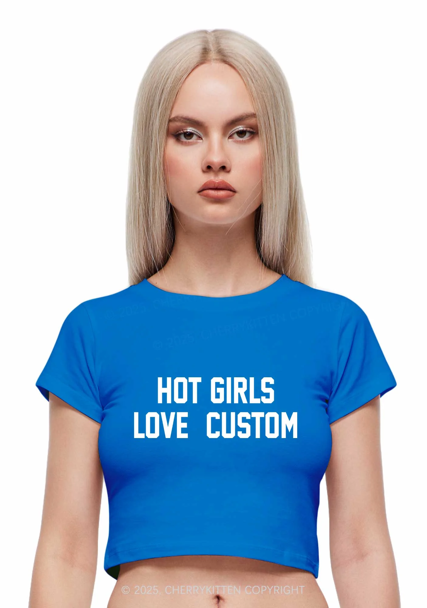 Hot Girls Love Custom Y2K Baby Tee Cherrykitten - Image 2
