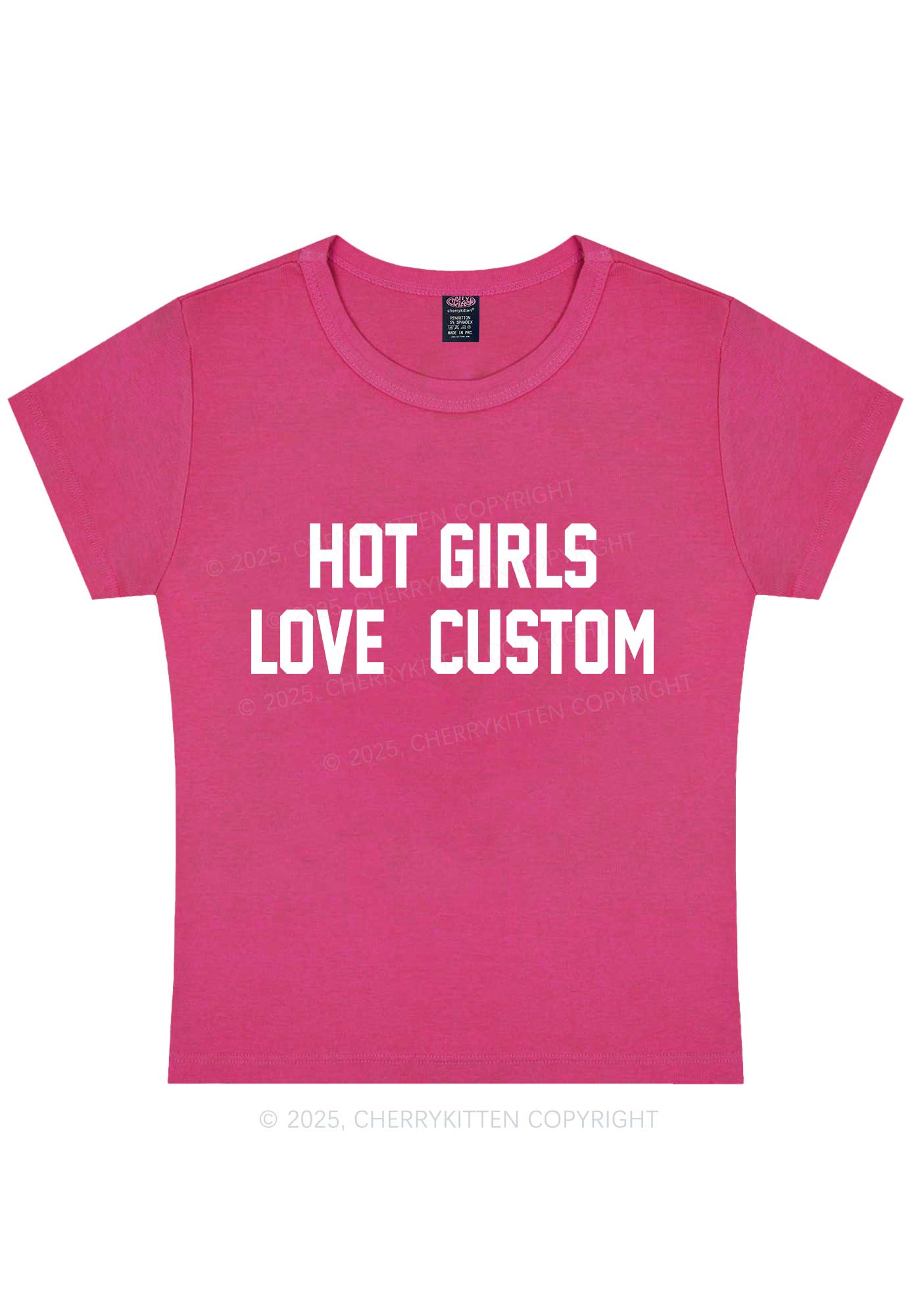 Hot Girls Love Custom Y2K Baby Tee Cherrykitten - Image 4
