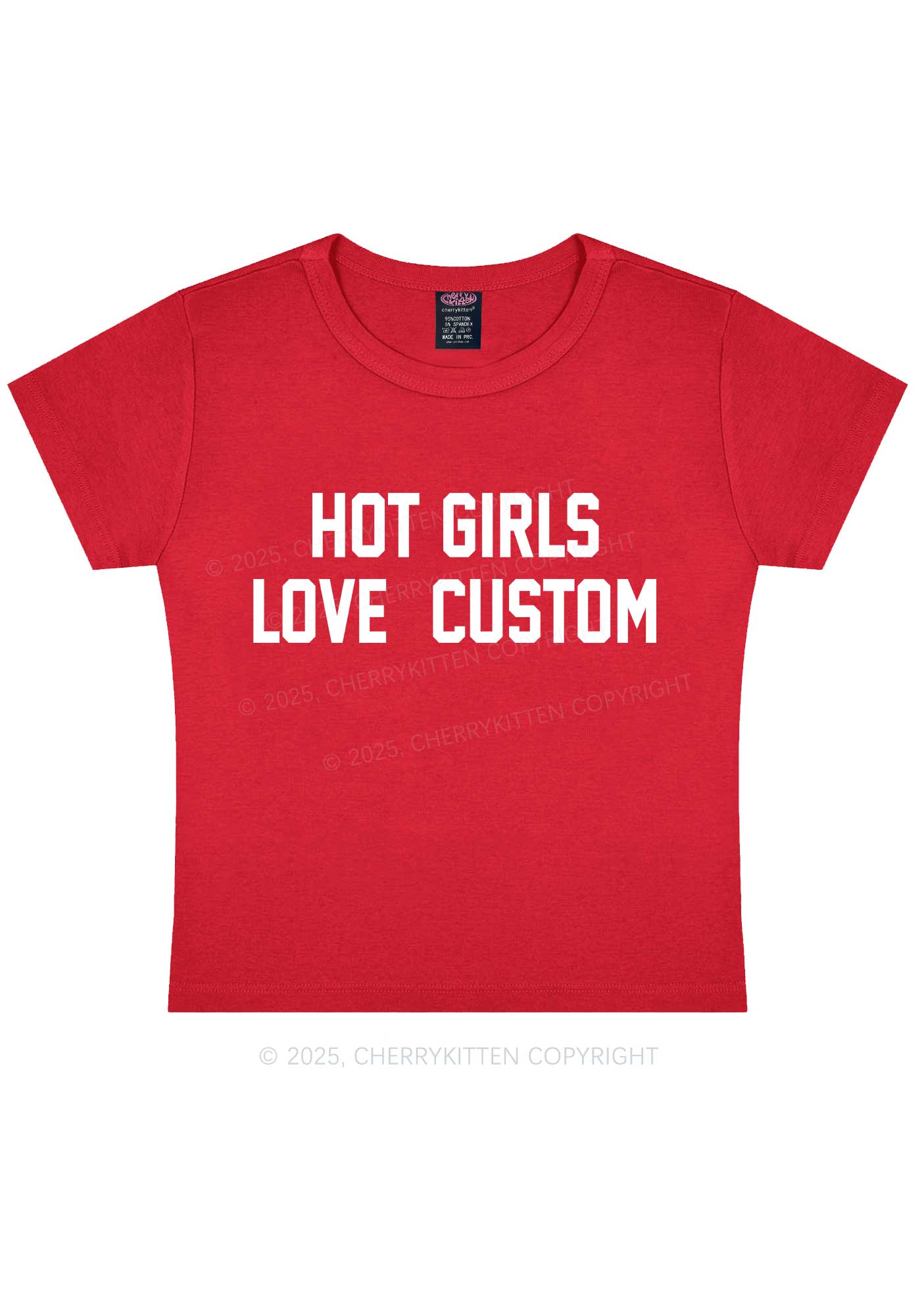 Hot Girls Love Custom Y2K Baby Tee Cherrykitten - Image 6
