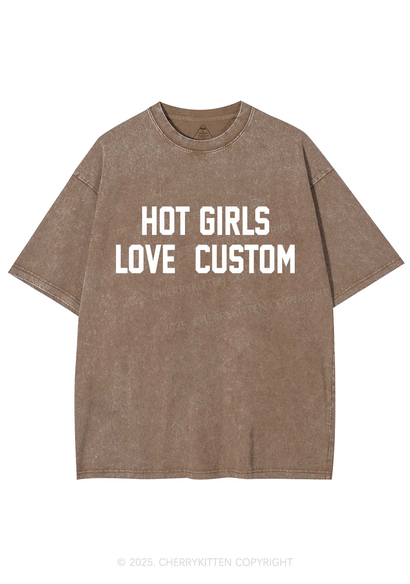 Hot Girls Love Custom Y2K Shirts Washed Tee Cherrykitten - Image 6