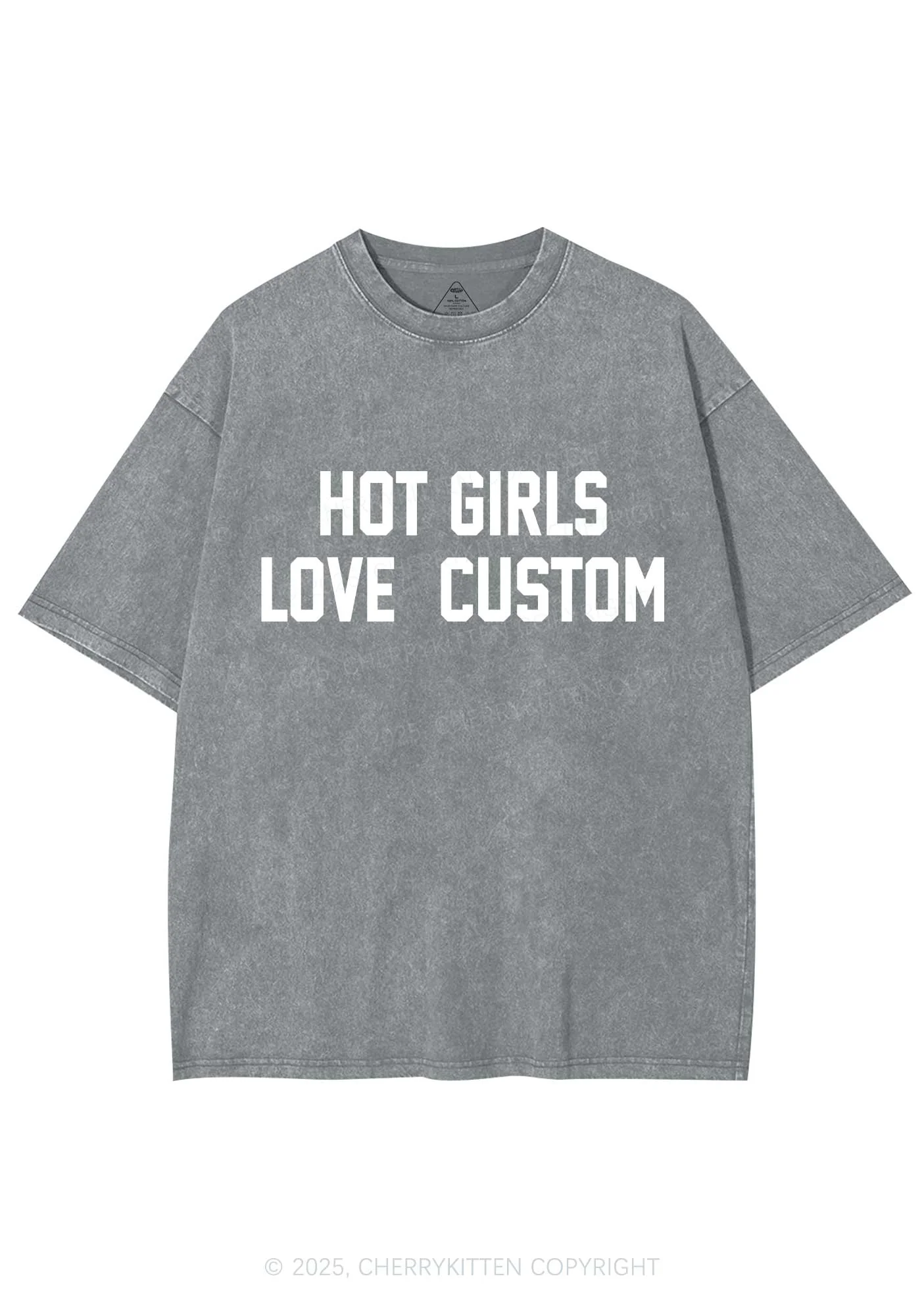 Hot Girls Love Custom Y2K Shirts Washed Tee Cherrykitten - Image 7
