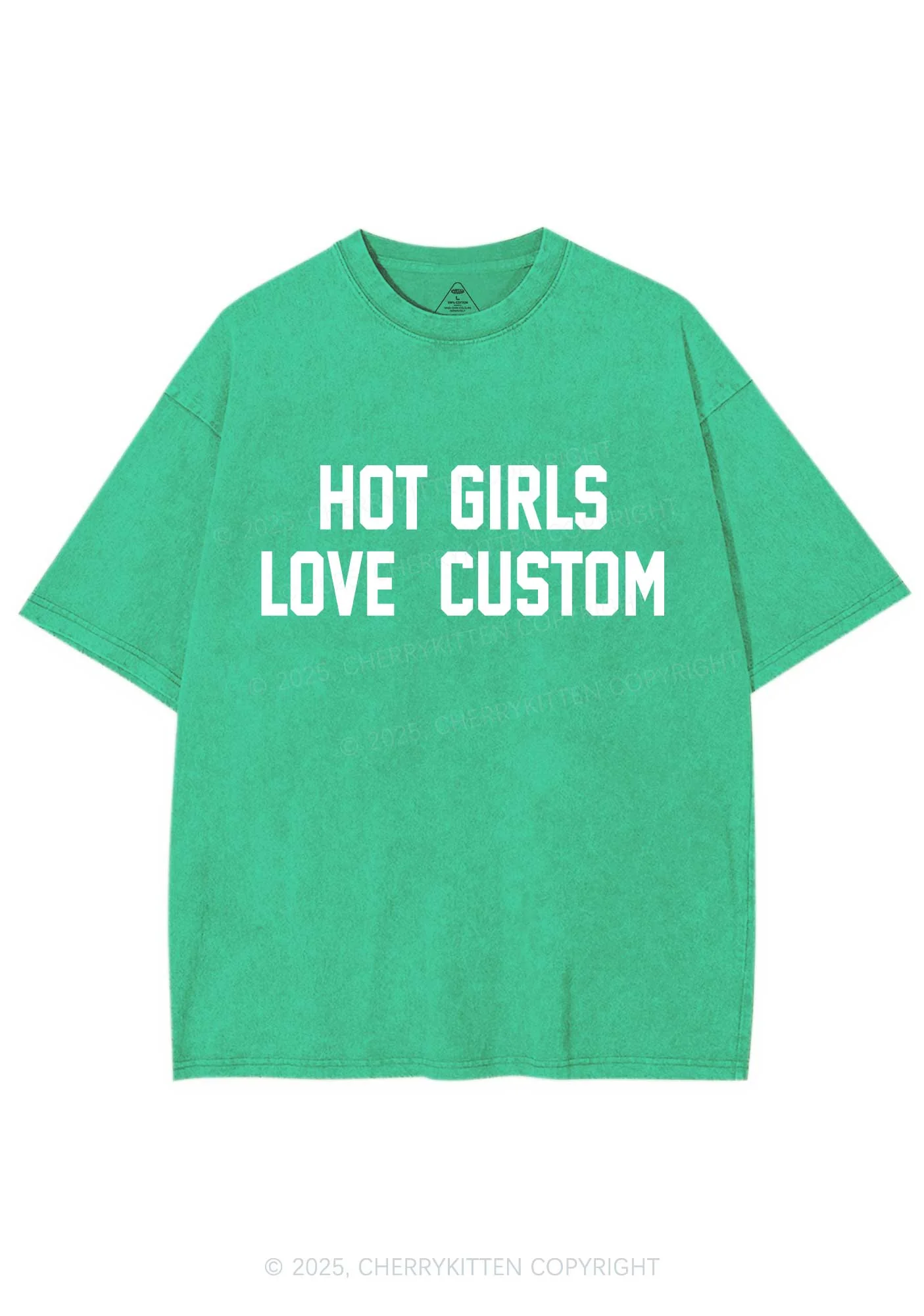 Hot Girls Love Custom Y2K Shirts Washed Tee Cherrykitten - Image 8
