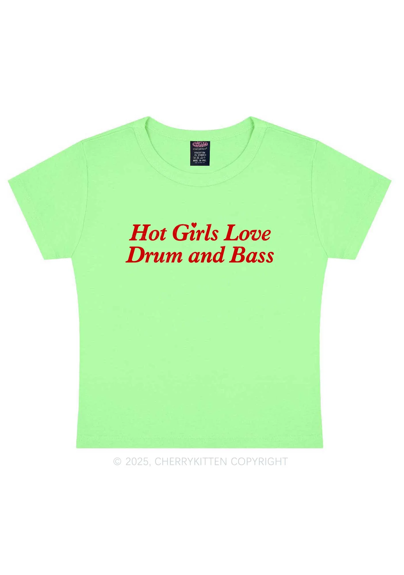 Hot Girls Love Drum And Bass Y2K Baby Tee Cherrykitten - Image 13