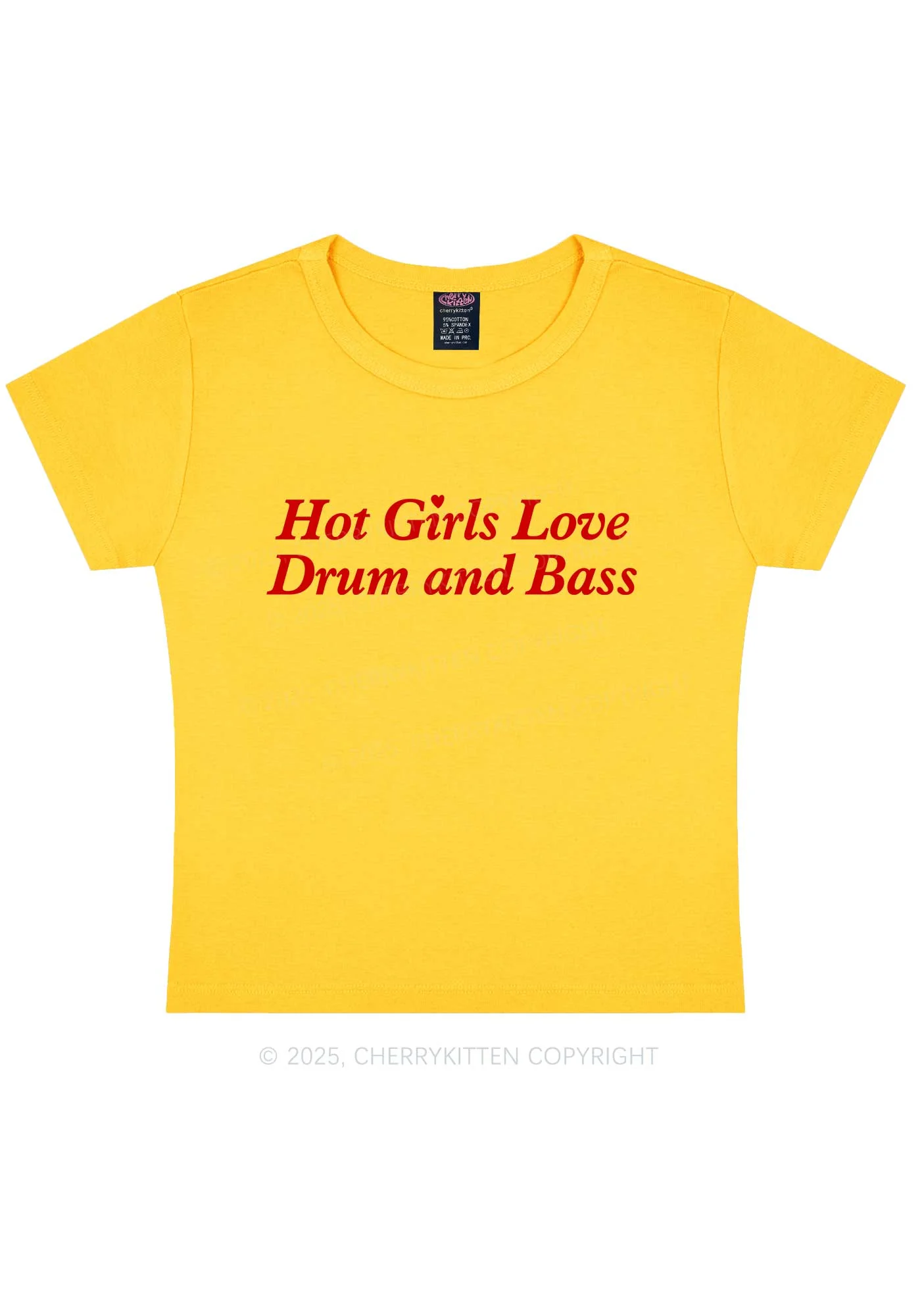 Hot Girls Love Drum And Bass Y2K Baby Tee Cherrykitten - Image 5