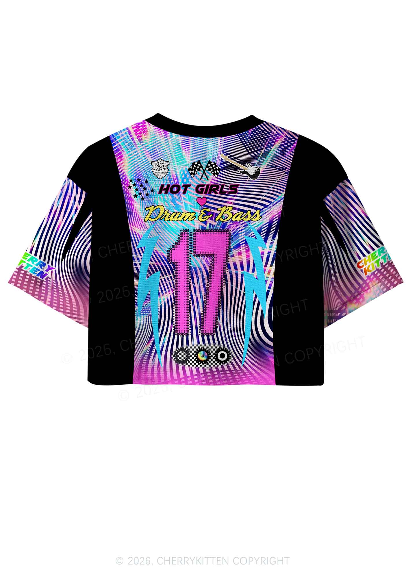Hot Girls Love Drum And Bass Y2K Crop Sport Jersey Shirts Cherrykitten - Image 5