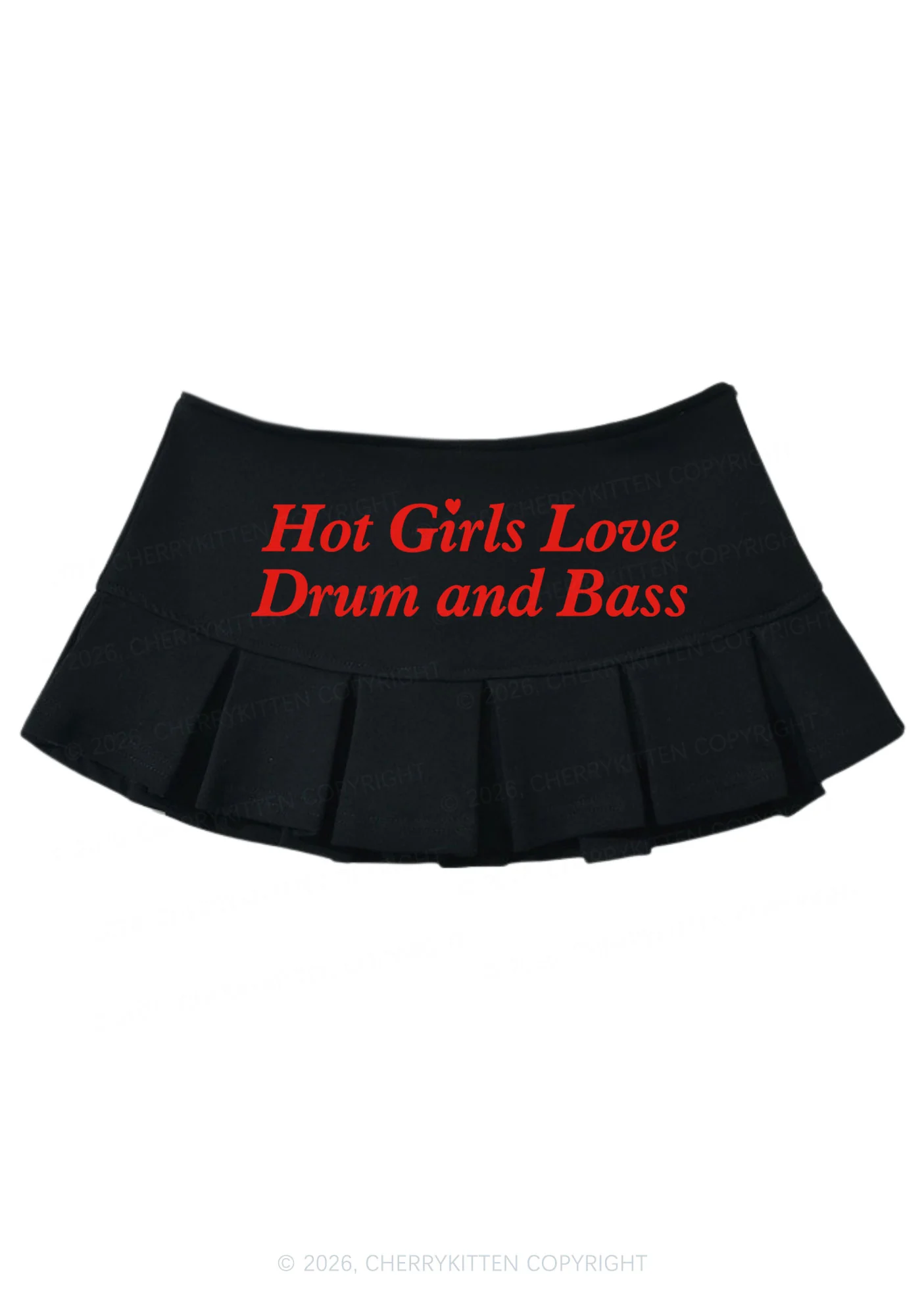 Hot Girls Love Drum And Bass Y2K Mini Pleated Skirts Cherrykitten - Image 2