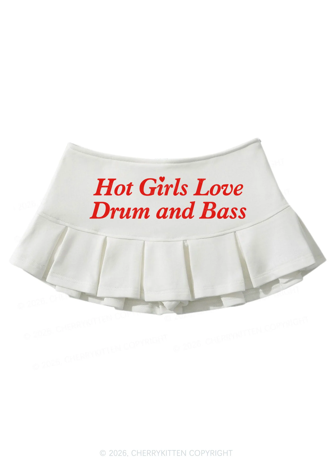 Hot Girls Love Drum And Bass Y2K Mini Pleated Skirts Cherrykitten - Image 3