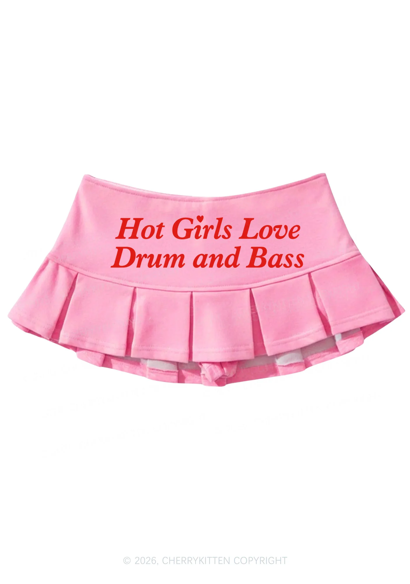 Hot Girls Love Drum And Bass Y2K Mini Pleated Skirts Cherrykitten - Image 4