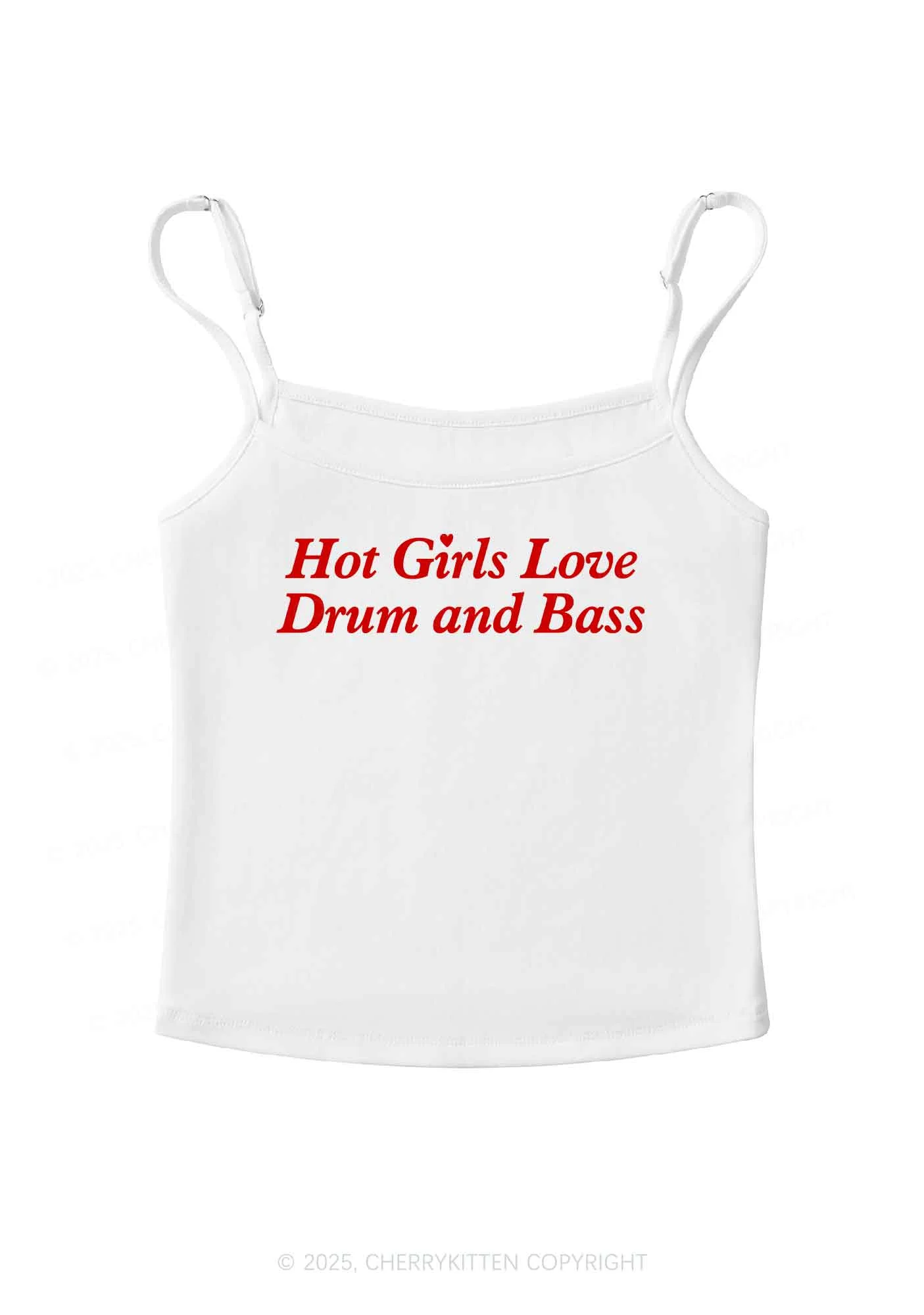 Hot Girls Love Drum And Bass Y2K Spaghetti Strap Cami Cherrykitten - Image 3