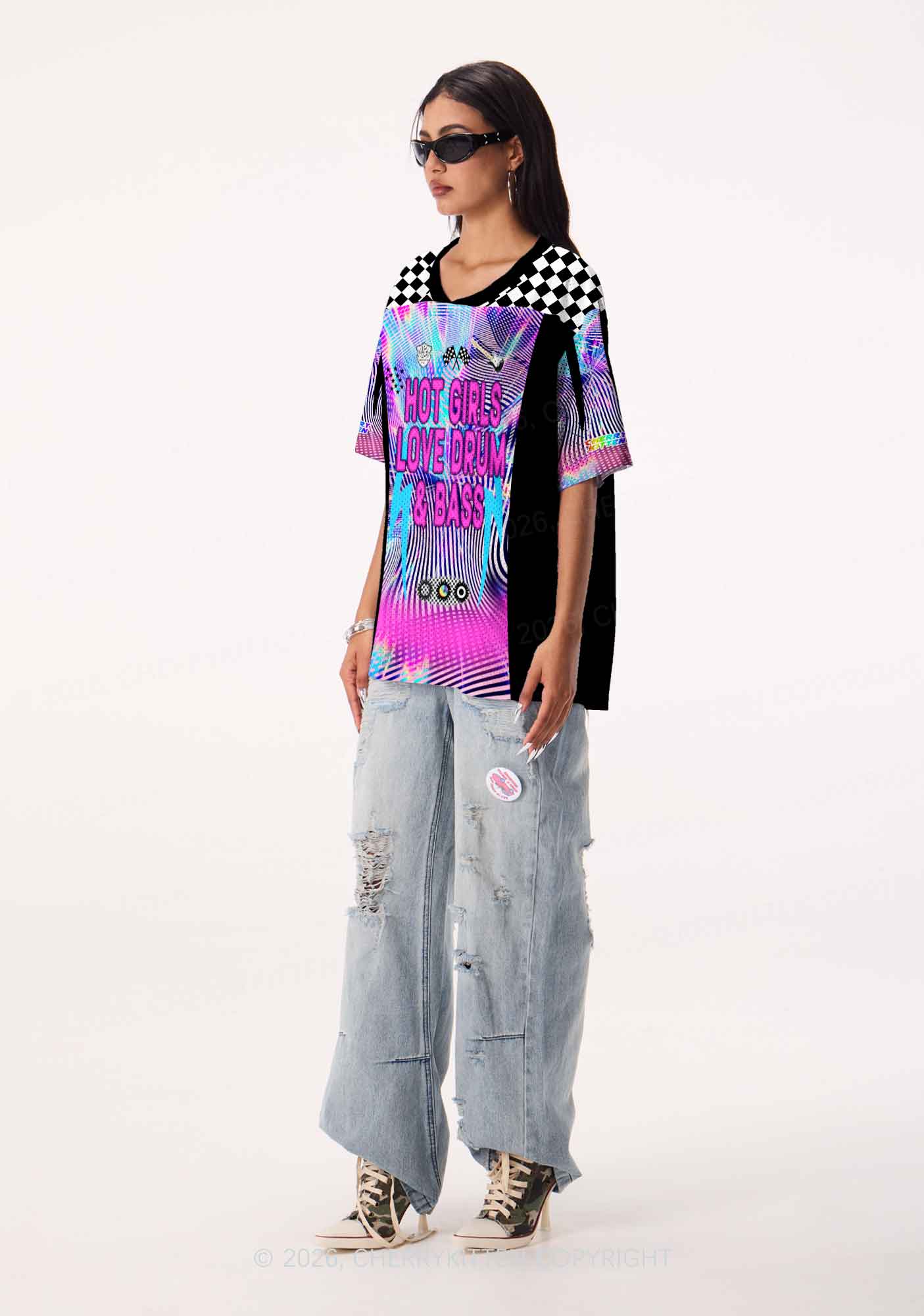 Hot Girls Love Drum And Bass Y2K Sport Jersey Shirts Cherrykitten - Image 2