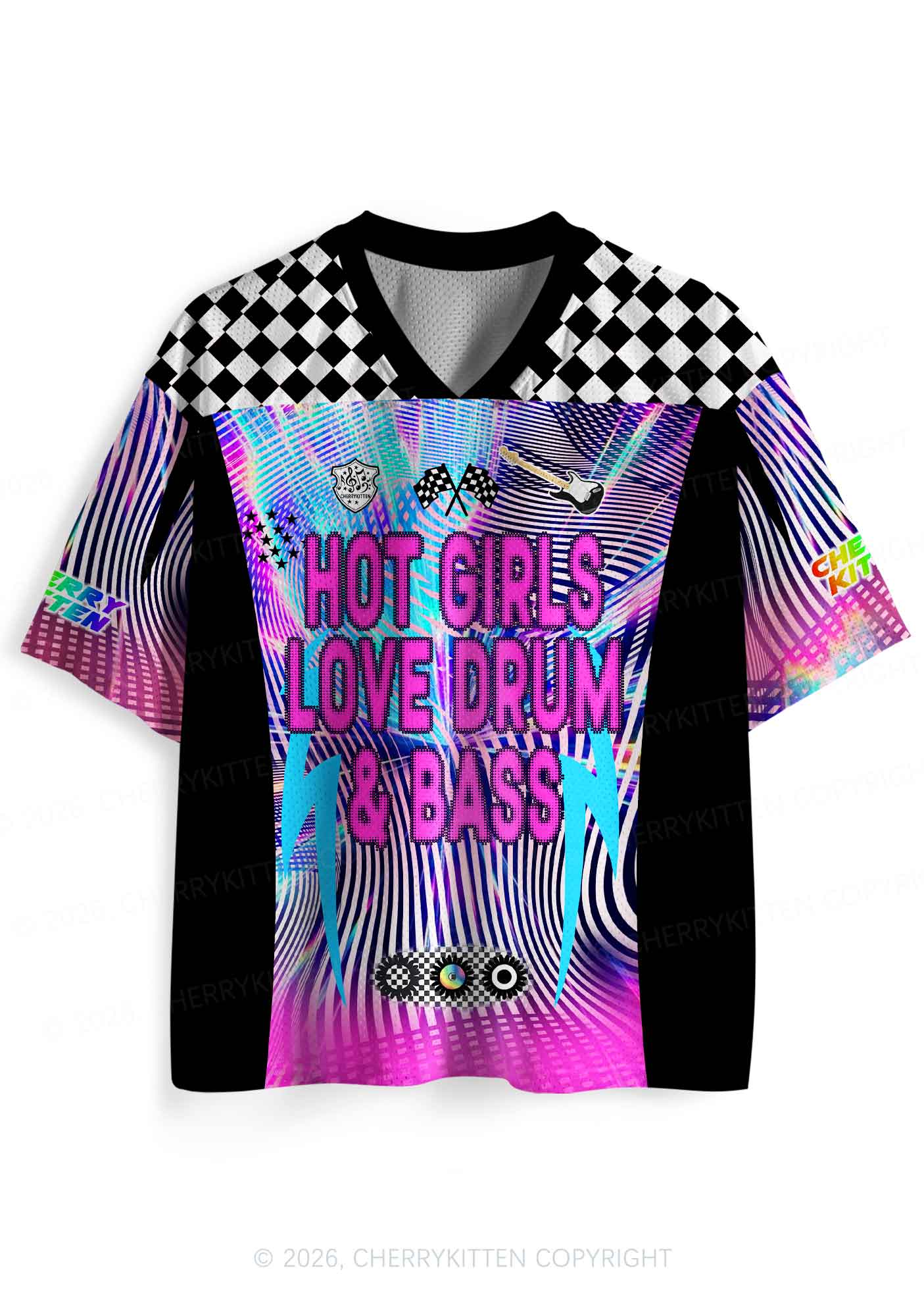 Hot Girls Love Drum And Bass Y2K Sport Jersey Shirts Cherrykitten - Image 4