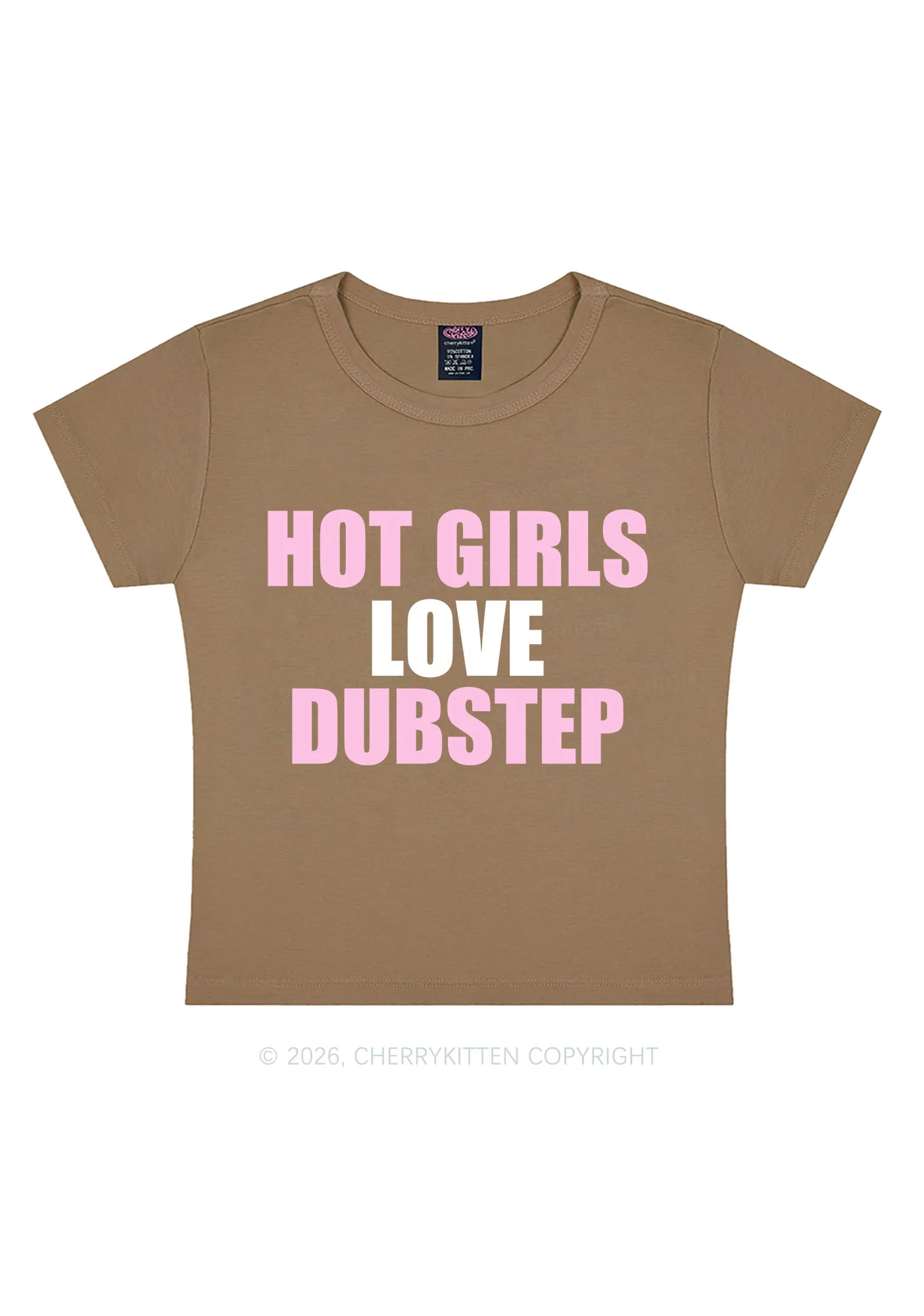 Hot Girls Love Dubstep Y2K Baby Tee Cherrykitten - Image 10