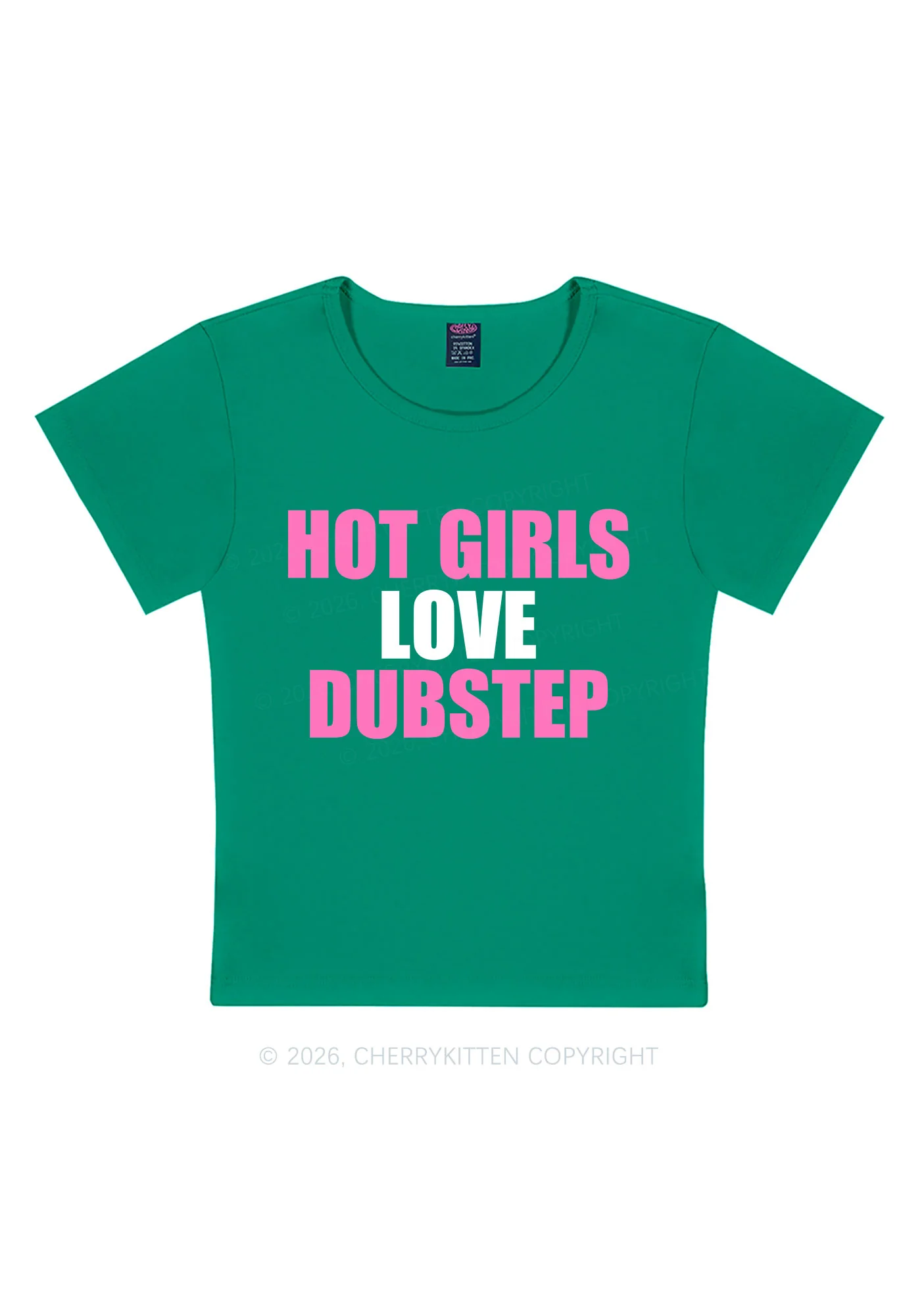 Hot Girls Love Dubstep Y2K Baby Tee Cherrykitten - Image 11