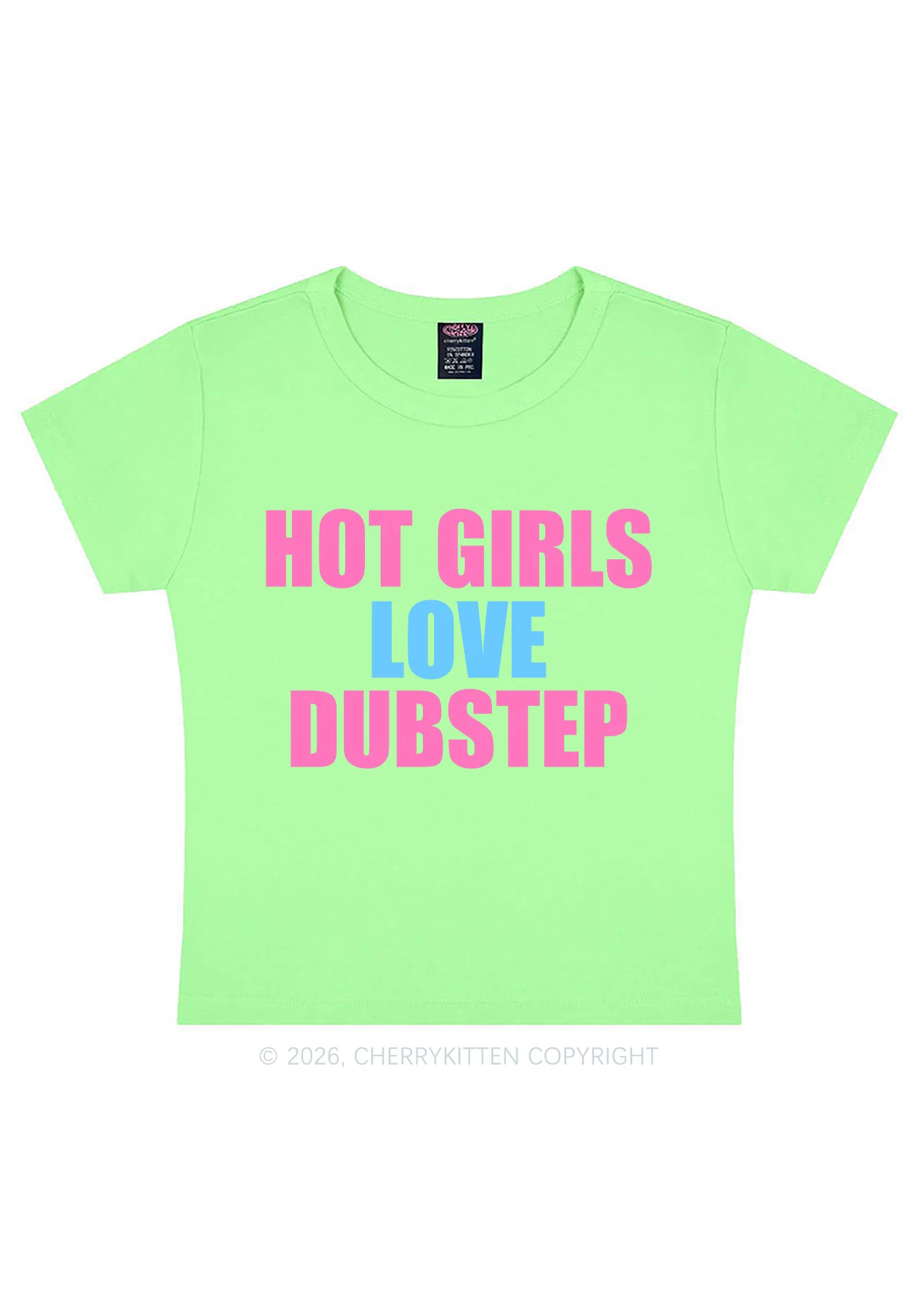 Hot Girls Love Dubstep Y2K Baby Tee Cherrykitten - Image 12