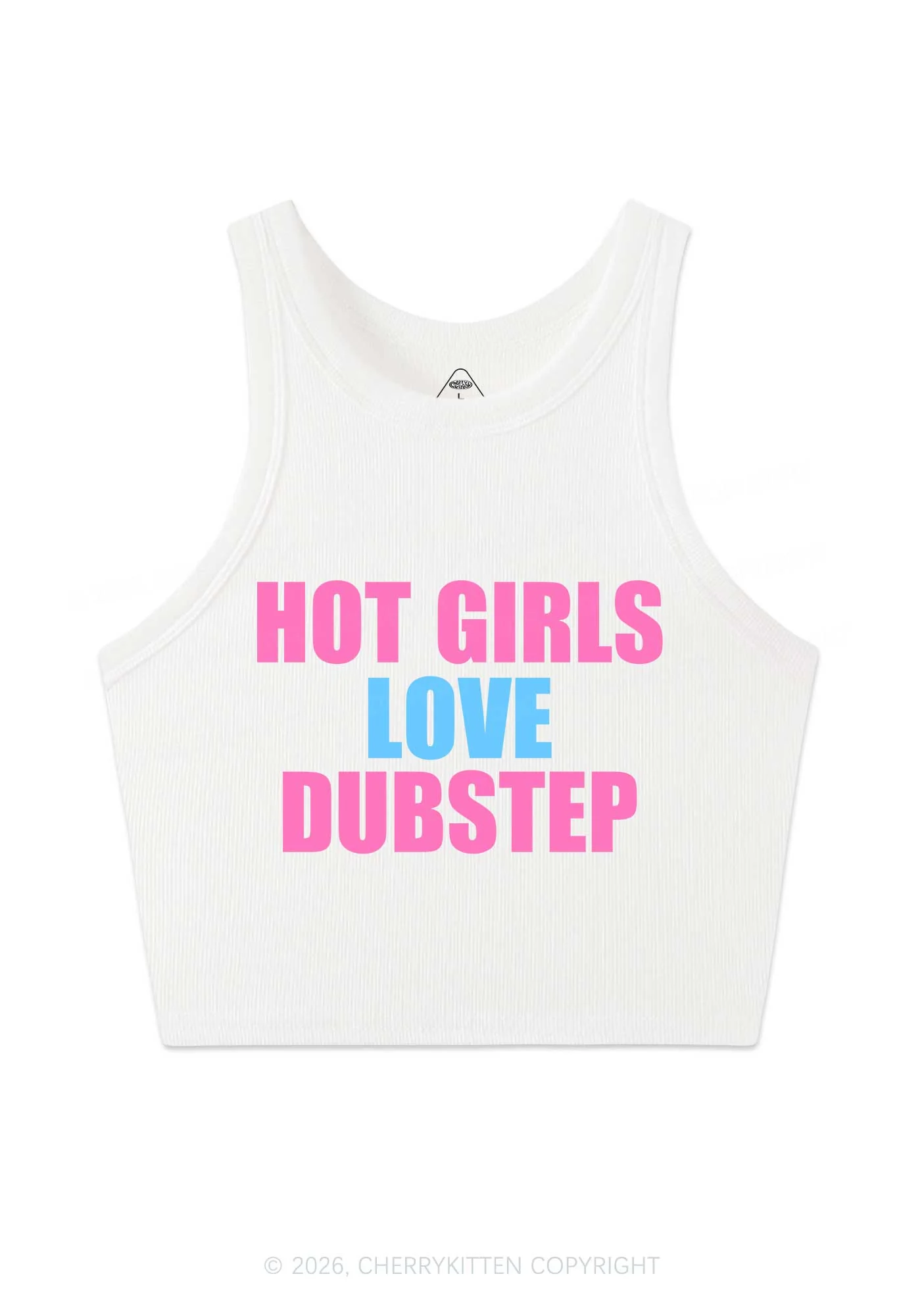 Hot Girls Love Dubstep Y2K Crop Tank Top Cherrykitten - Image 3