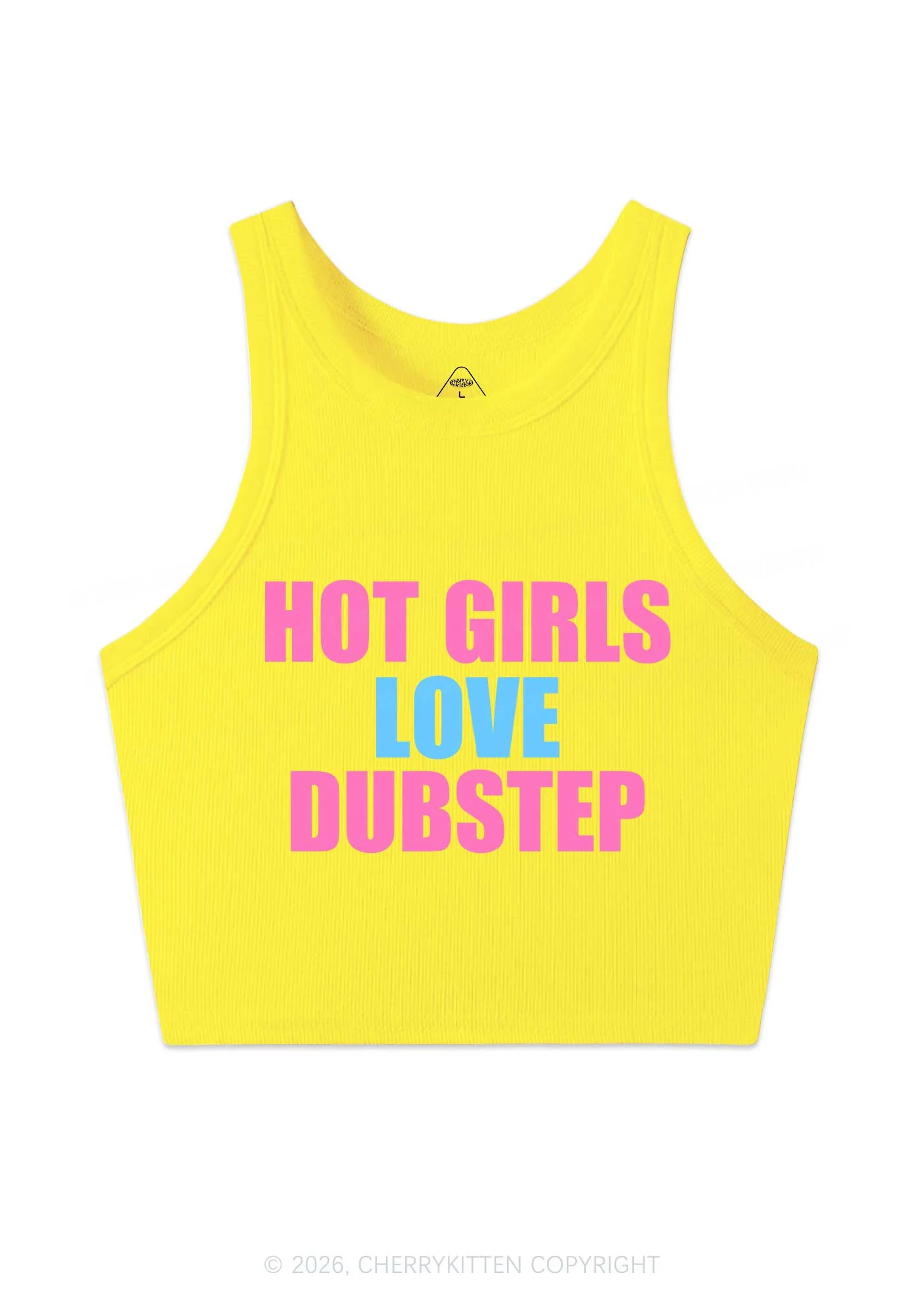 Hot Girls Love Dubstep Y2K Crop Tank Top Cherrykitten - Image 4