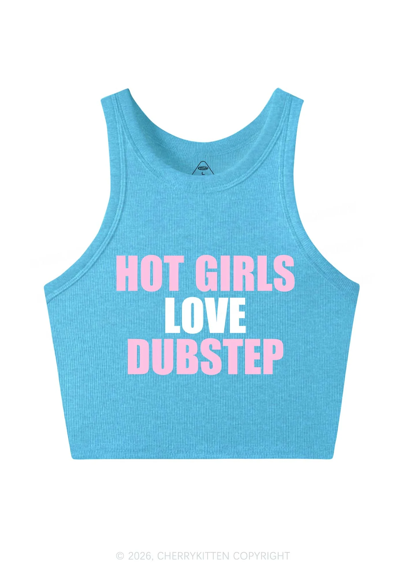 Hot Girls Love Dubstep Y2K Crop Tank Top Cherrykitten - Image 5