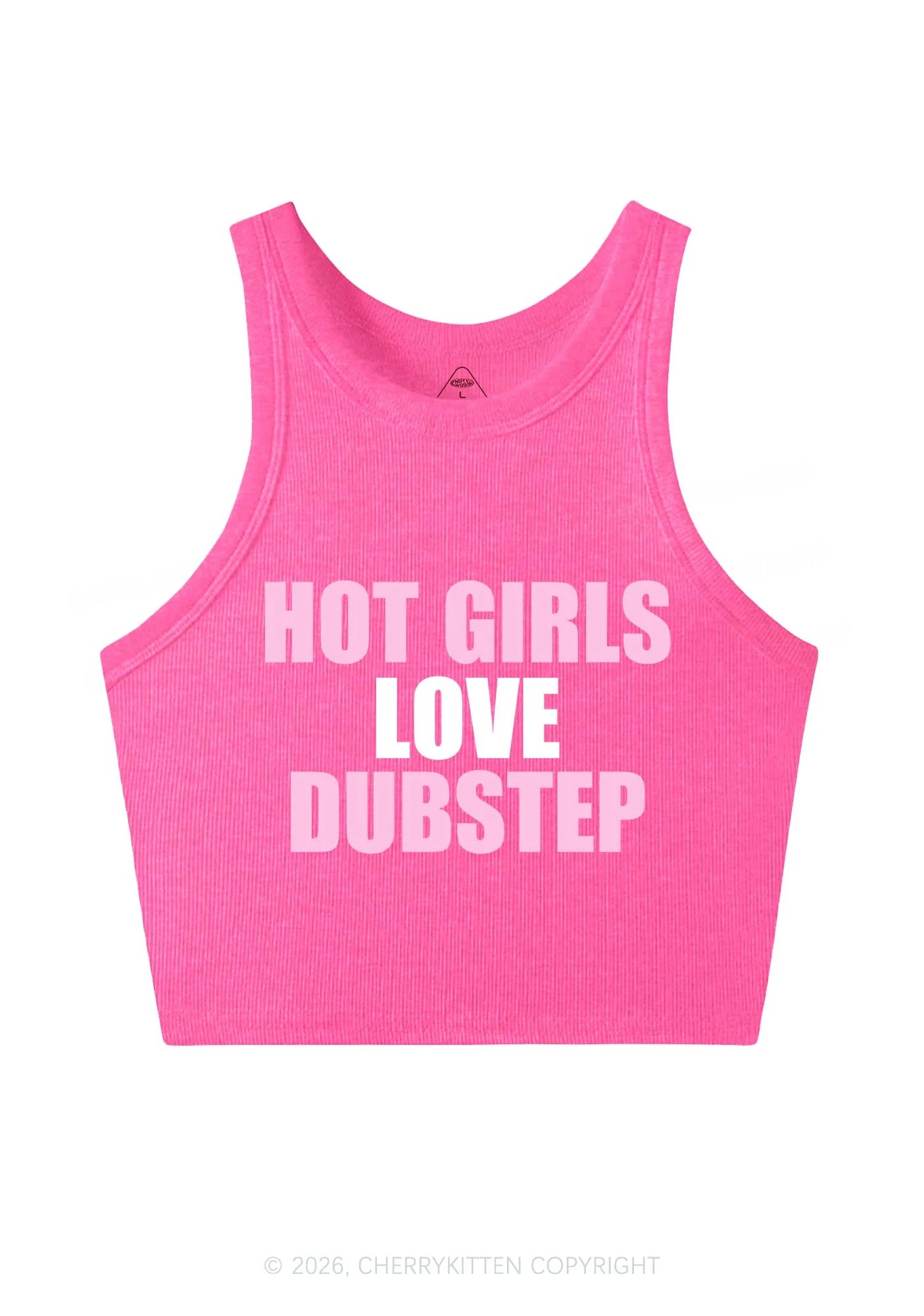Hot Girls Love Dubstep Y2K Crop Tank Top Cherrykitten - Image 6