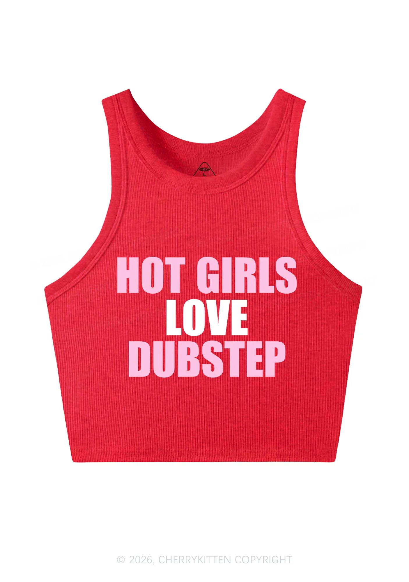 Hot Girls Love Dubstep Y2K Crop Tank Top Cherrykitten - Image 7