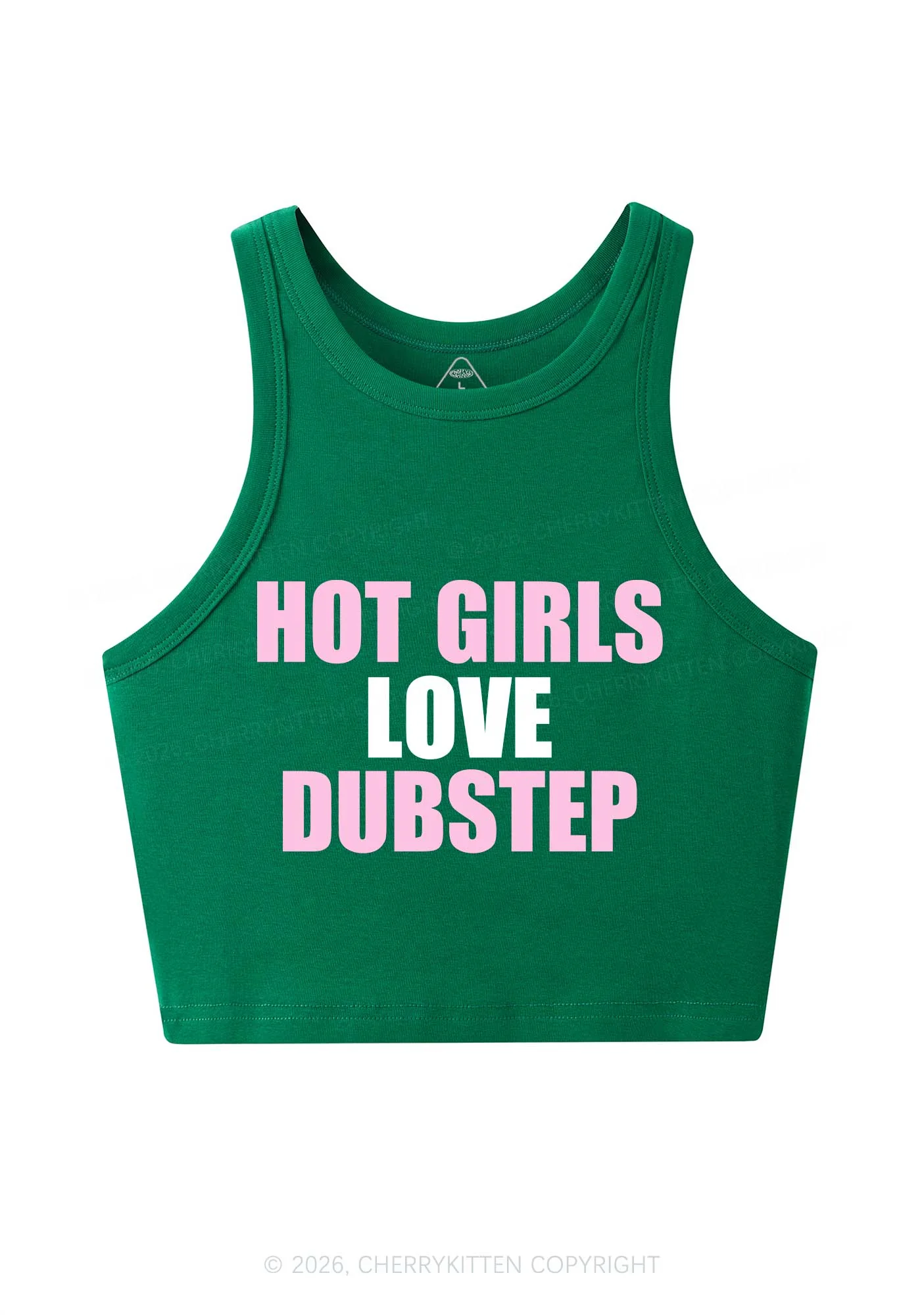 Hot Girls Love Dubstep Y2K Crop Tank Top Cherrykitten - Image 8