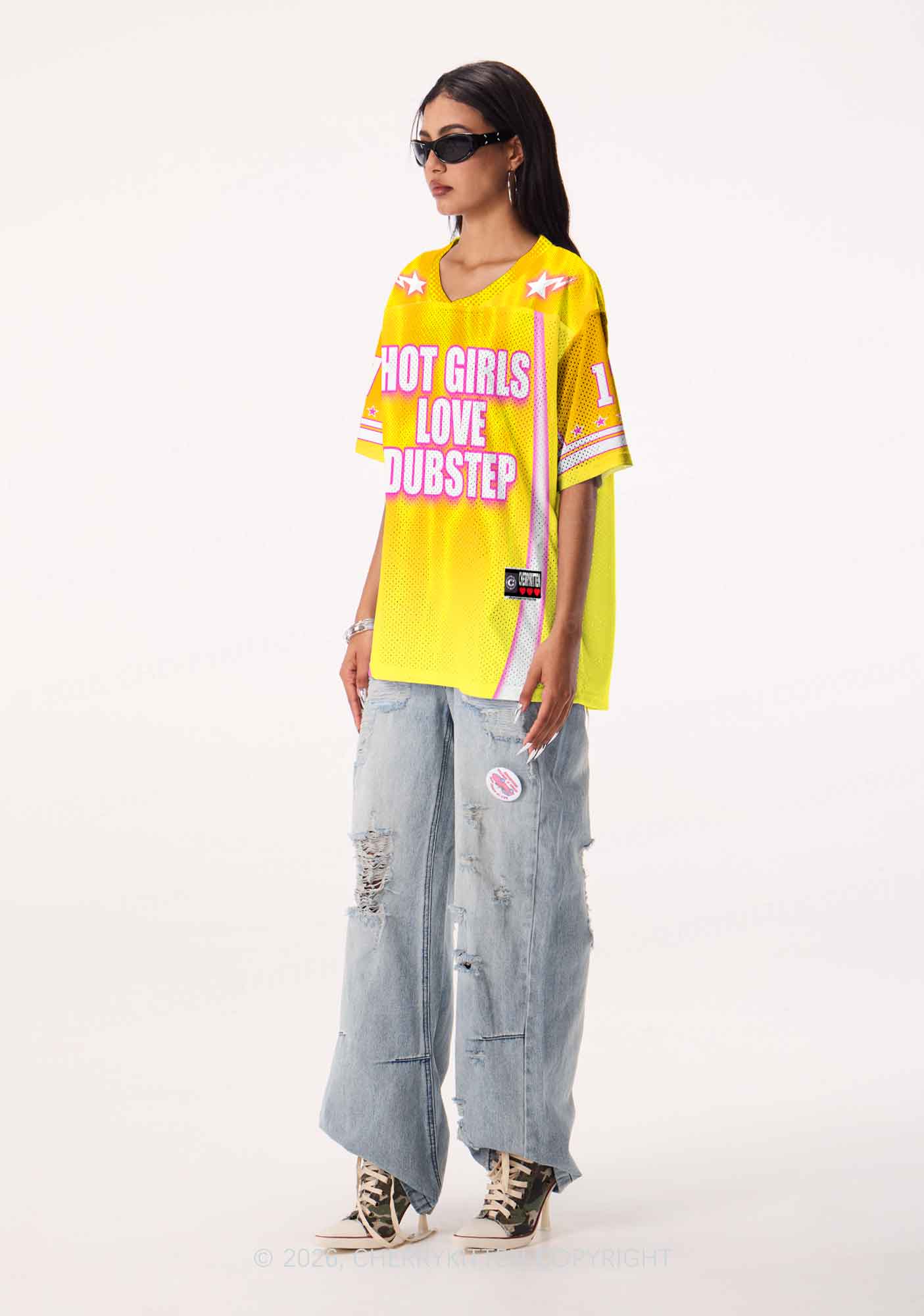 Hot Girls Love Dubstep Y2K Sport Jersey Shirts Cherrykitten - Image 2