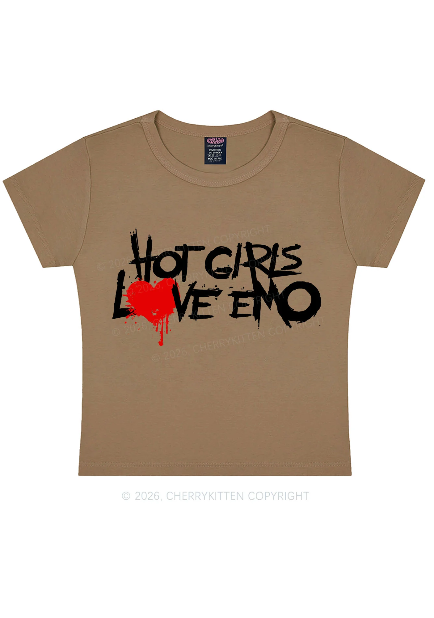 Hot Girls Love Emo Y2K Baby Tee Cherrykitten - Image 10