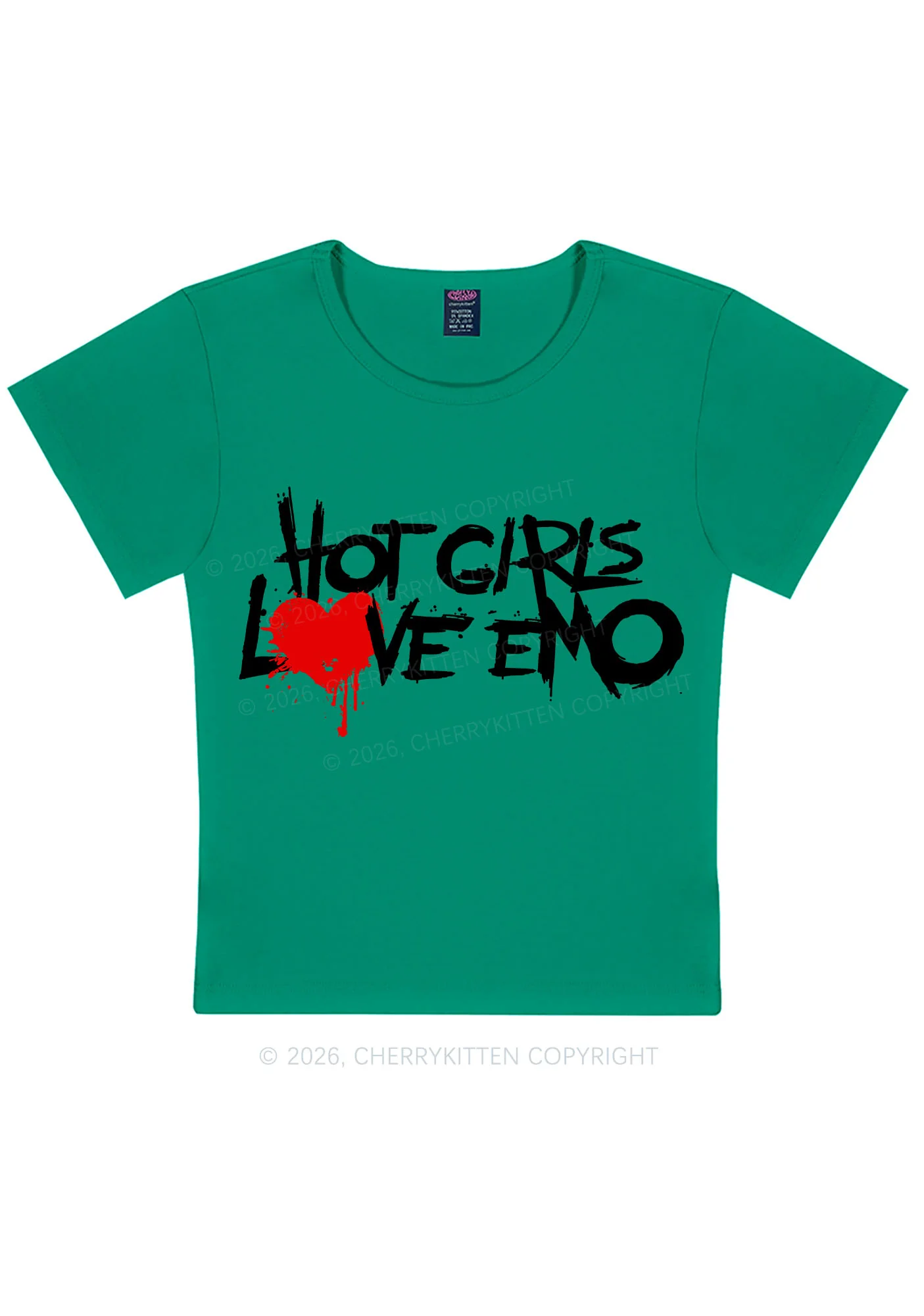 Hot Girls Love Emo Y2K Baby Tee Cherrykitten - Image 11
