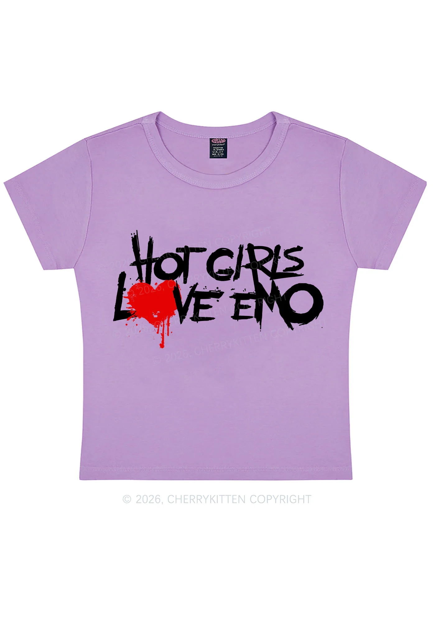 Hot Girls Love Emo Y2K Baby Tee Cherrykitten - Image 5