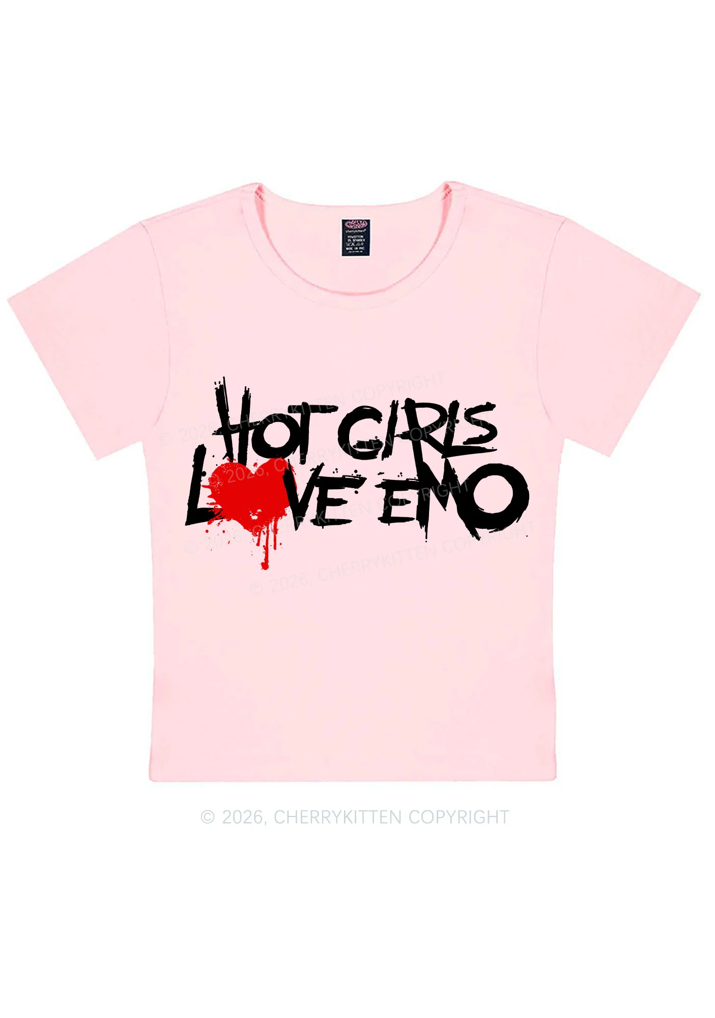 Hot Girls Love Emo Y2K Baby Tee Cherrykitten - Image 6