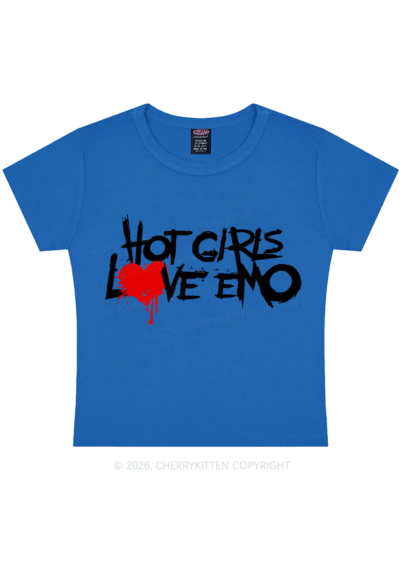 Hot Girls Love Emo Y2K Baby Tee Cherrykitten - Image 7