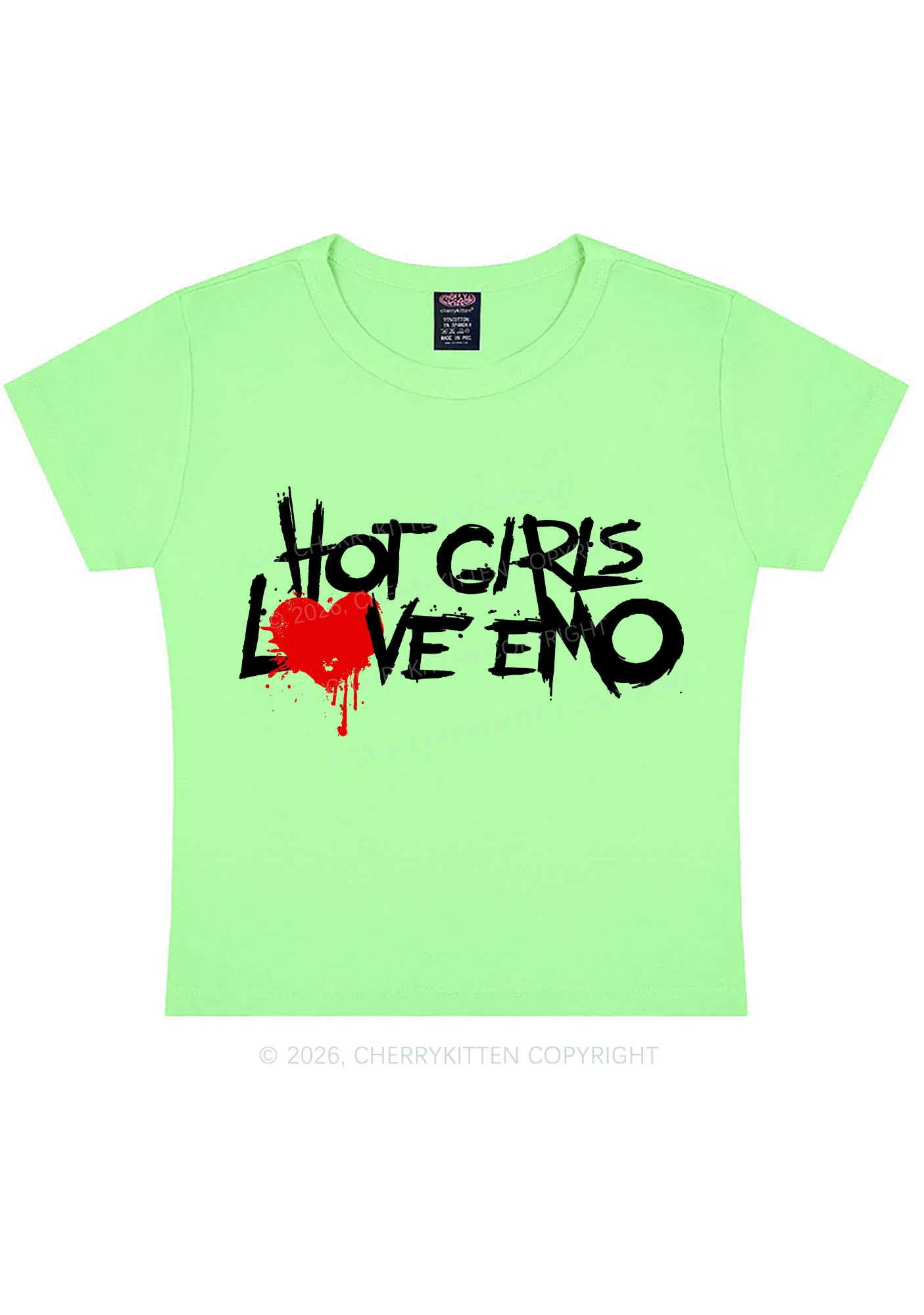 Hot Girls Love Emo Y2K Baby Tee Cherrykitten - Image 8