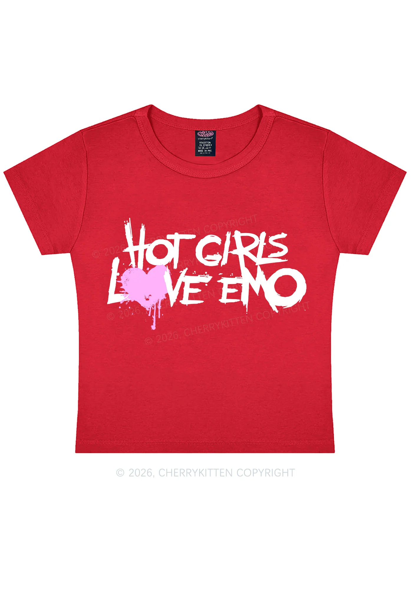 Hot Girls Love Emo Y2K Baby Tee Cherrykitten - Image 9
