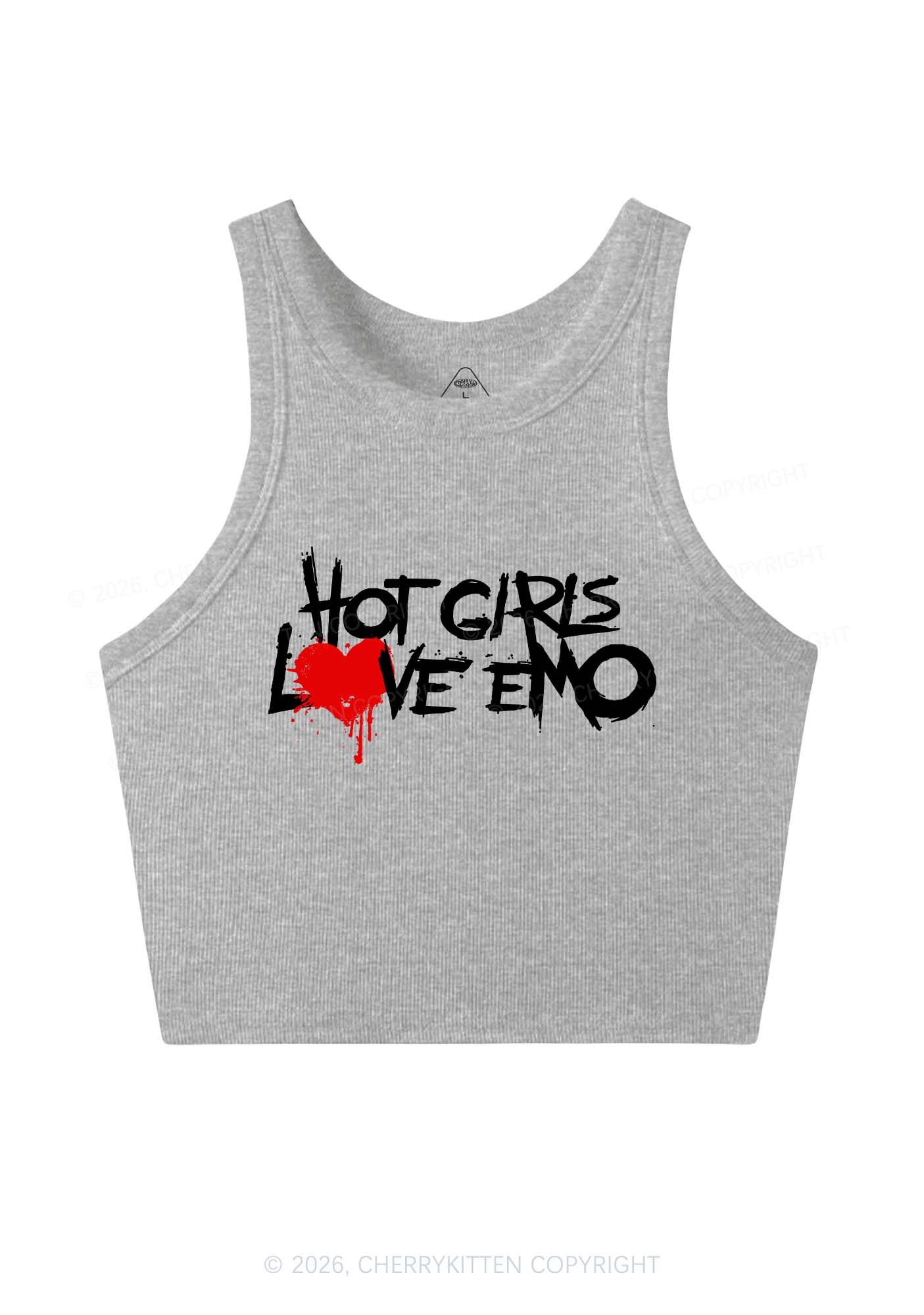 Hot Girls Love Emo Y2K Crop Tank Top Cherrykitten - Image 10