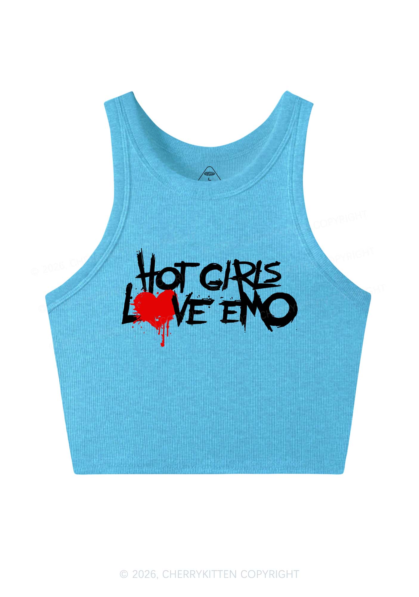 Hot Girls Love Emo Y2K Crop Tank Top Cherrykitten - Image 11