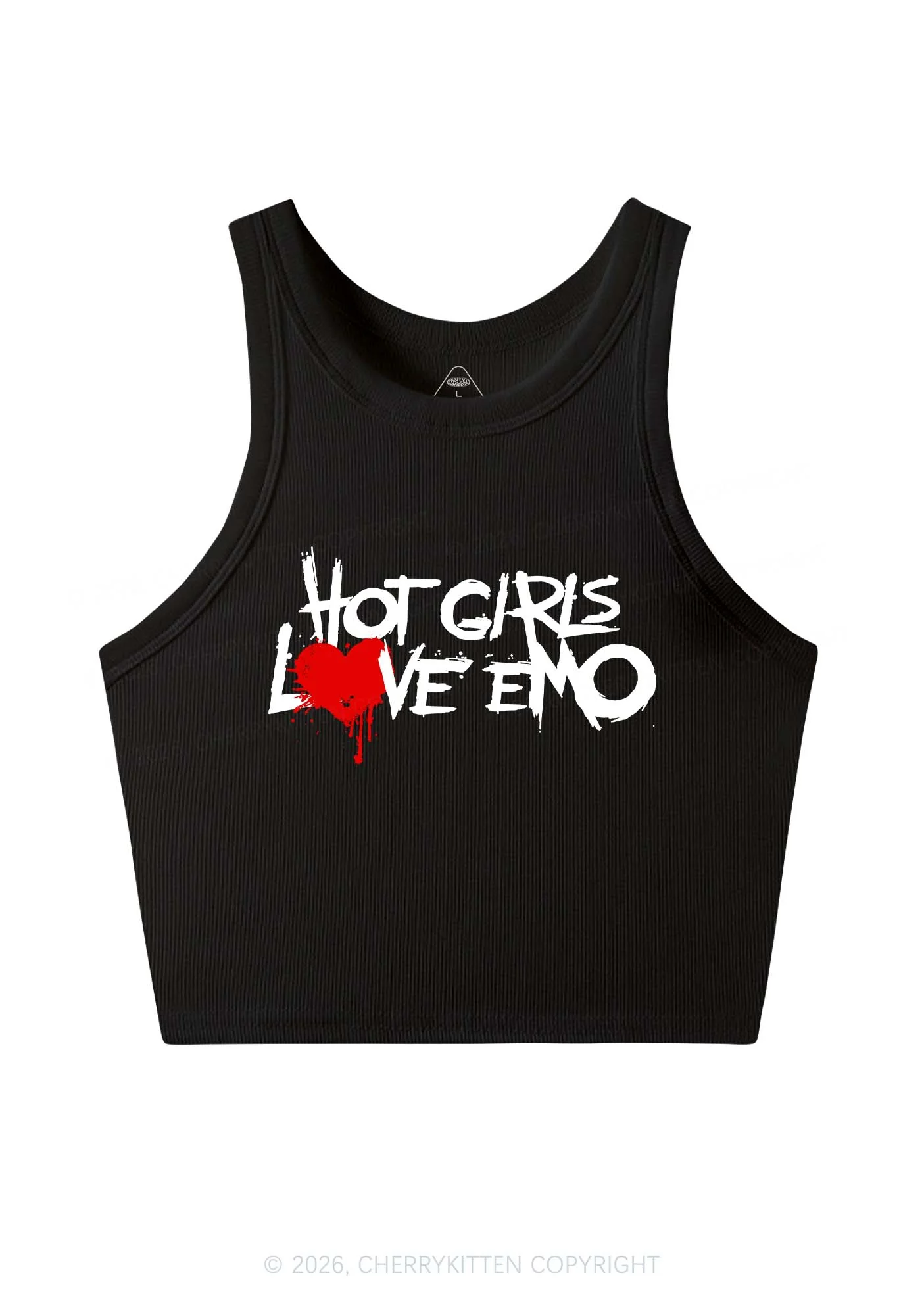 Hot Girls Love Emo Y2K Crop Tank Top Cherrykitten - Image 3