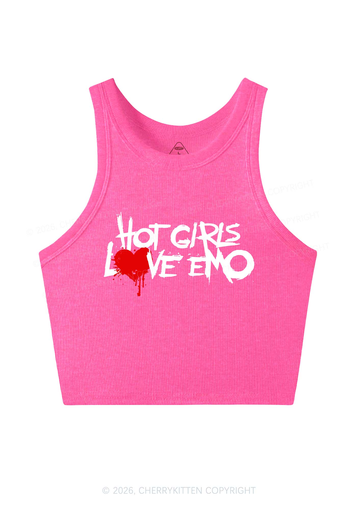 Hot Girls Love Emo Y2K Crop Tank Top Cherrykitten - Image 5