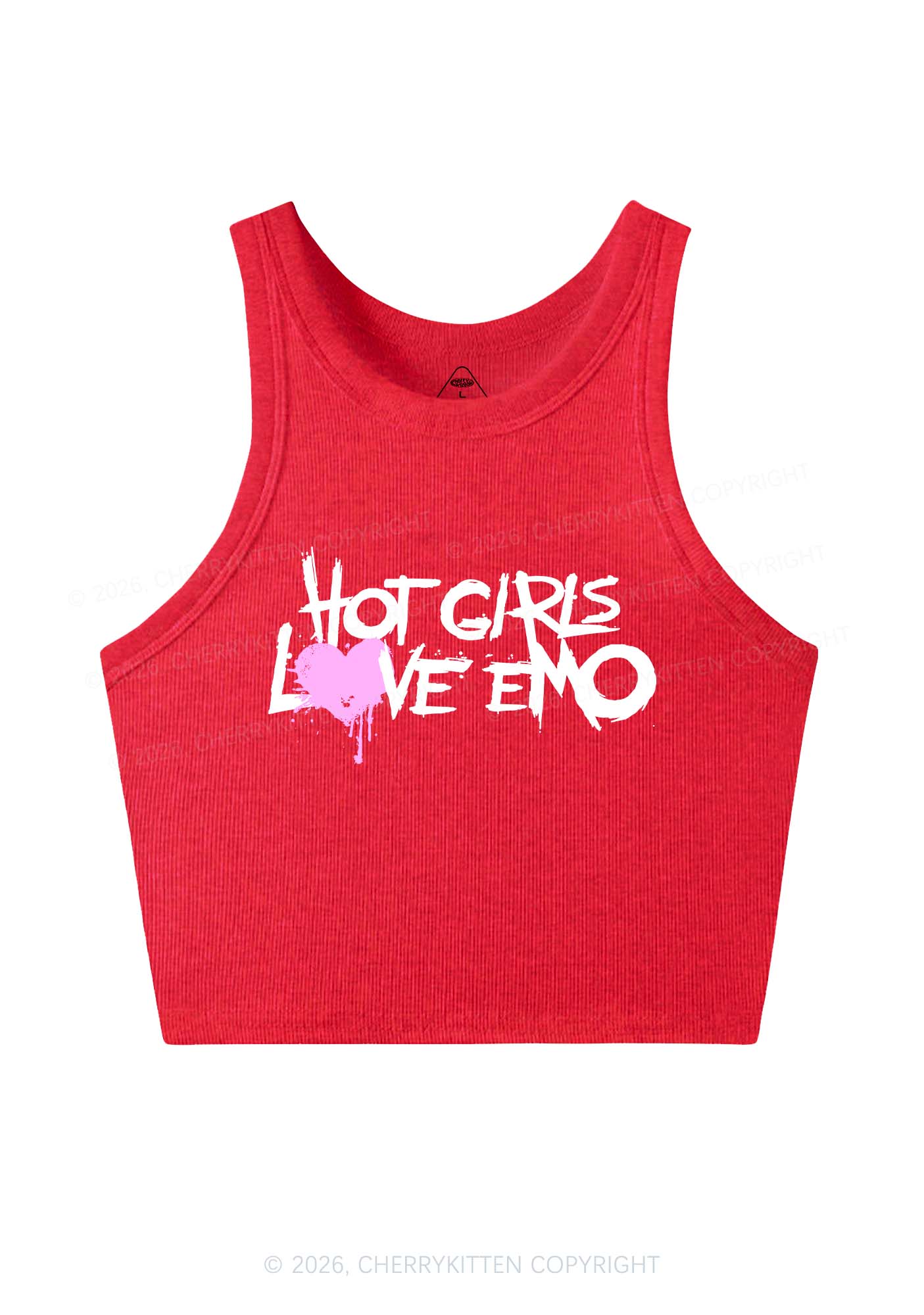 Hot Girls Love Emo Y2K Crop Tank Top Cherrykitten - Image 8