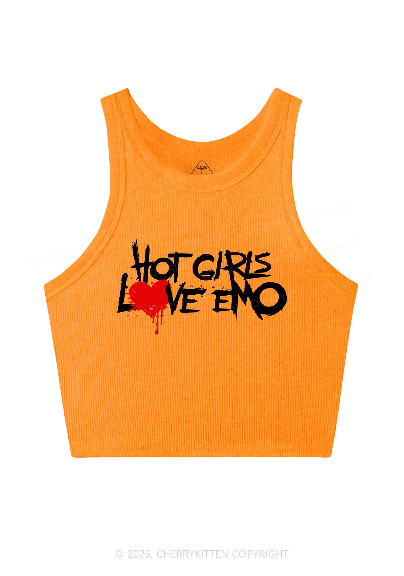 Hot Girls Love Emo Y2K Crop Tank Top Cherrykitten - Image 9