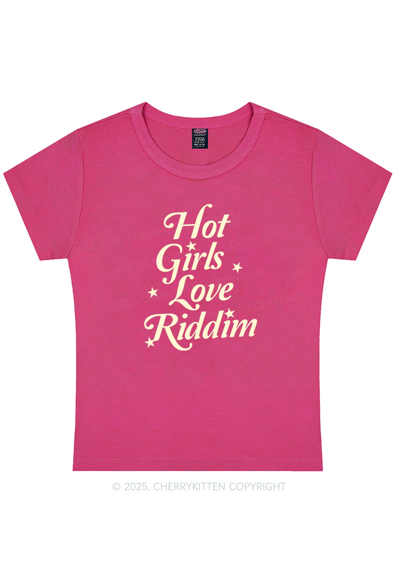 Hot Girls Love Riddim Y2K Baby Tee Cherrykitten - Image 5