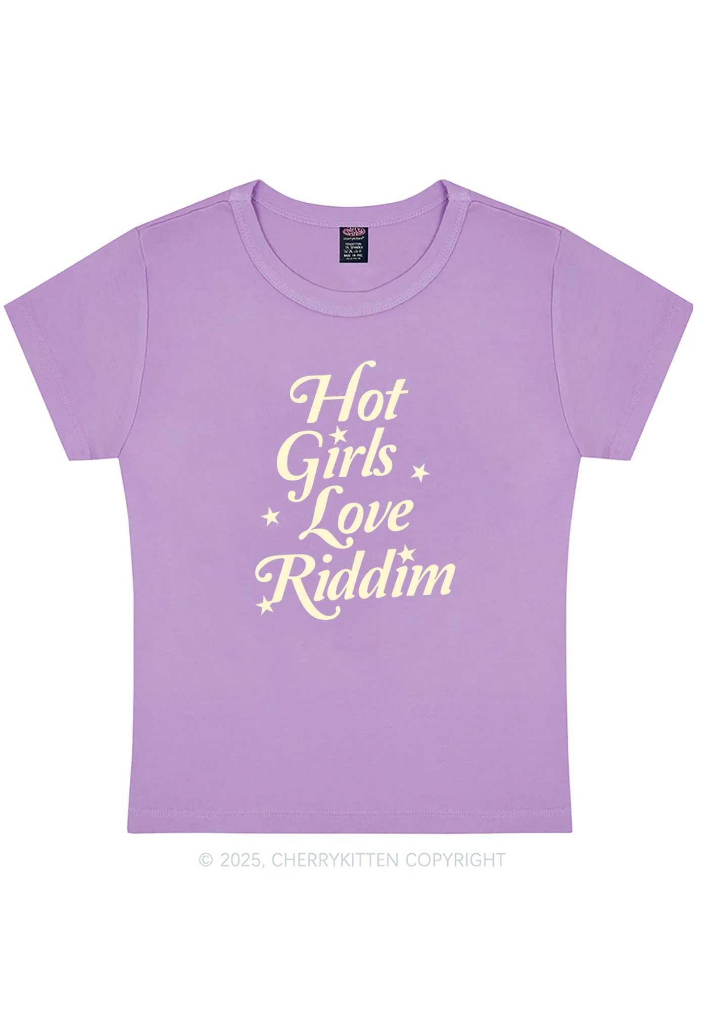 Hot Girls Love Riddim Y2K Baby Tee Cherrykitten - Image 6
