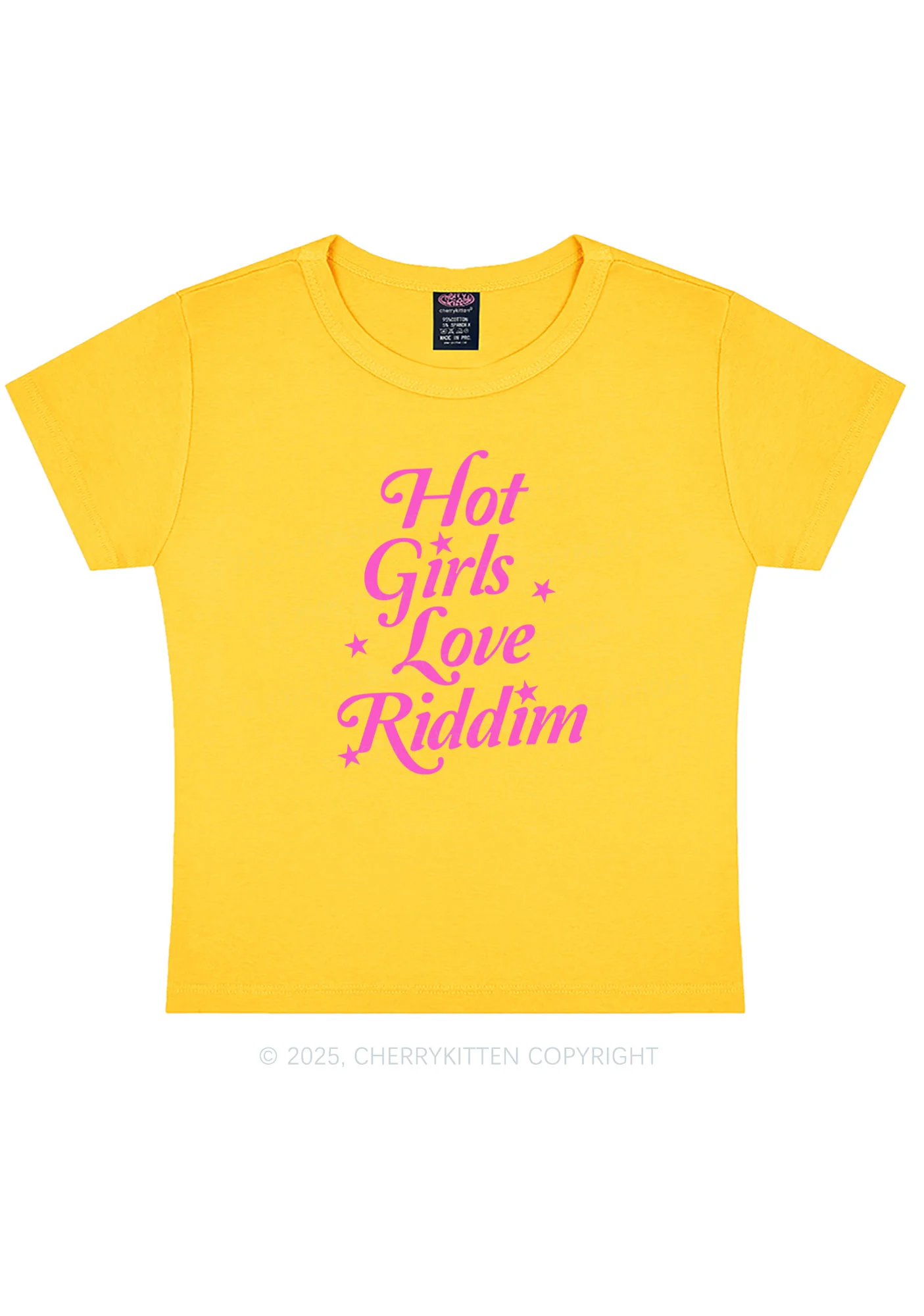 Hot Girls Love Riddim Y2K Baby Tee Cherrykitten - Image 7