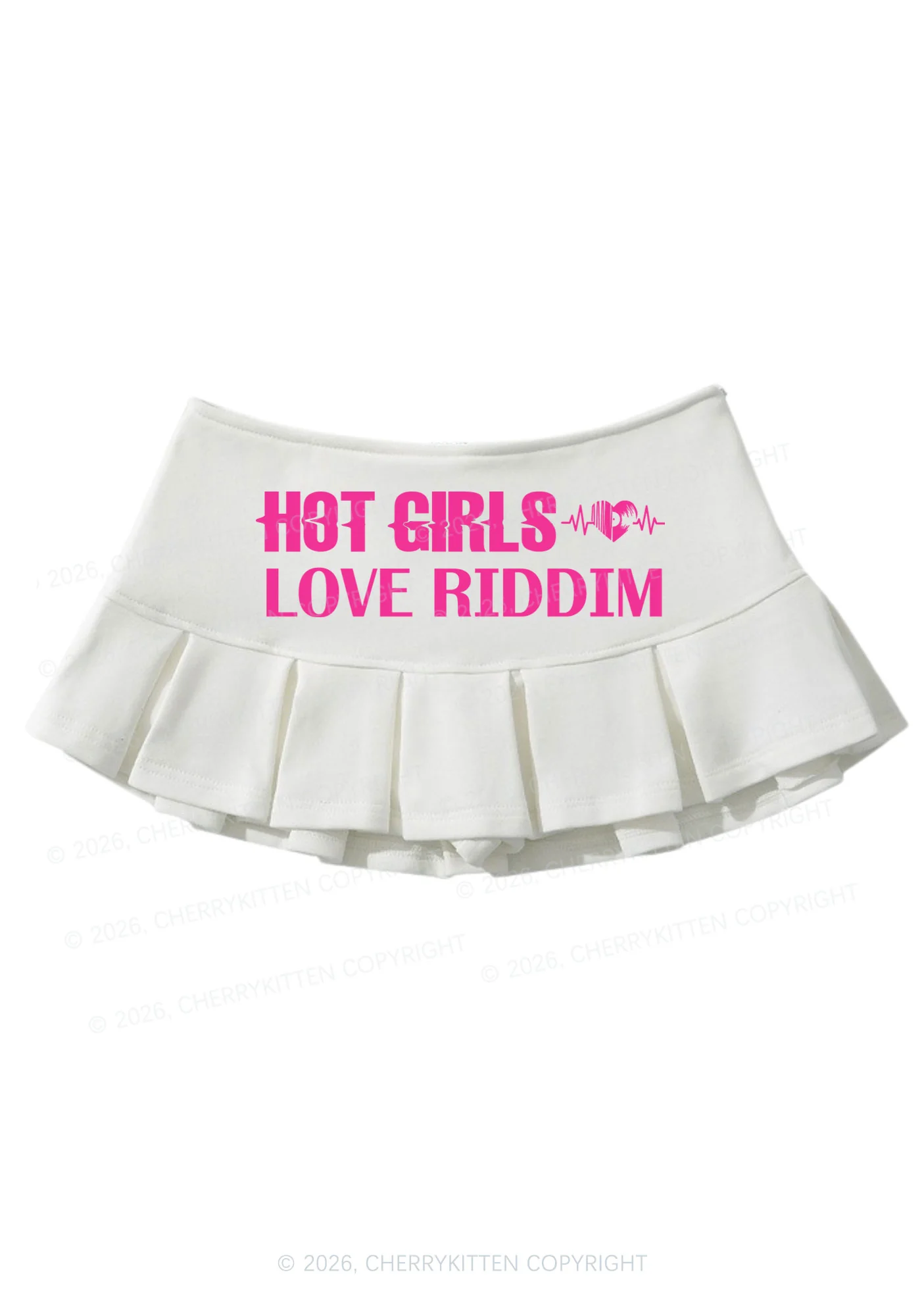 Hot Girls Love Riddim Y2K Mini Pleated Skirts Cherrykitten - Image 2