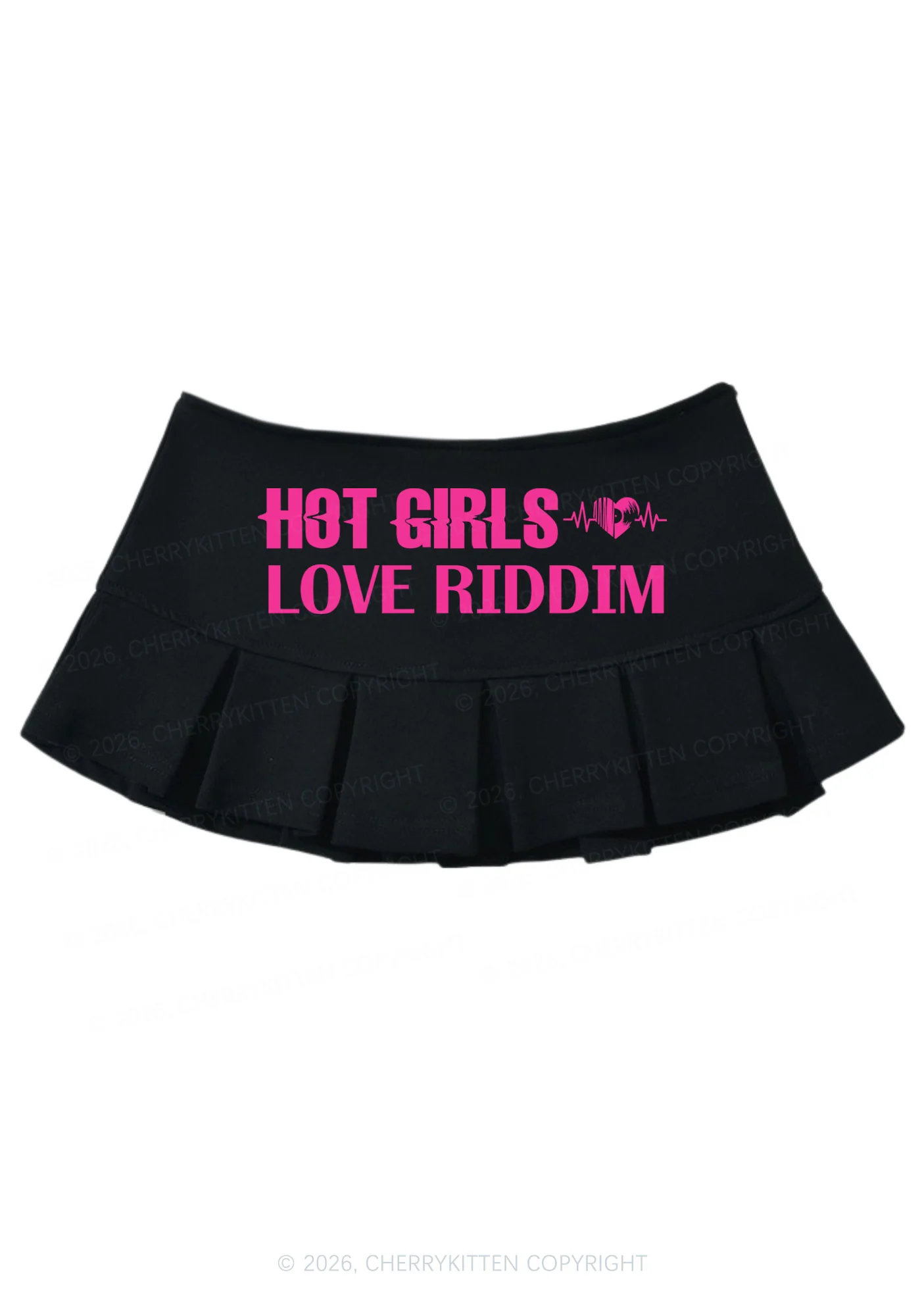 Hot Girls Love Riddim Y2K Mini Pleated Skirts Cherrykitten - Image 3
