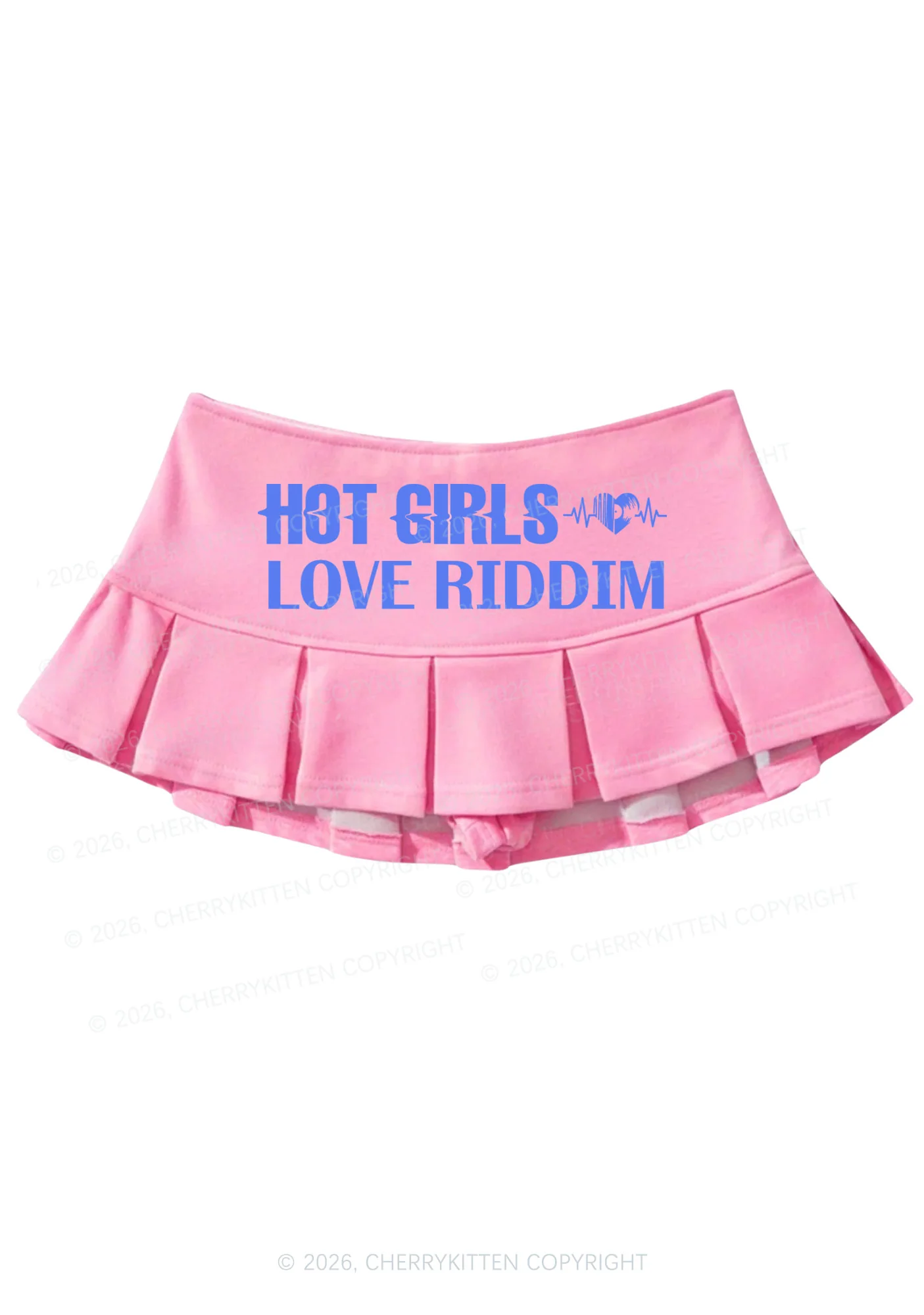 Hot Girls Love Riddim Y2K Mini Pleated Skirts Cherrykitten - Image 4